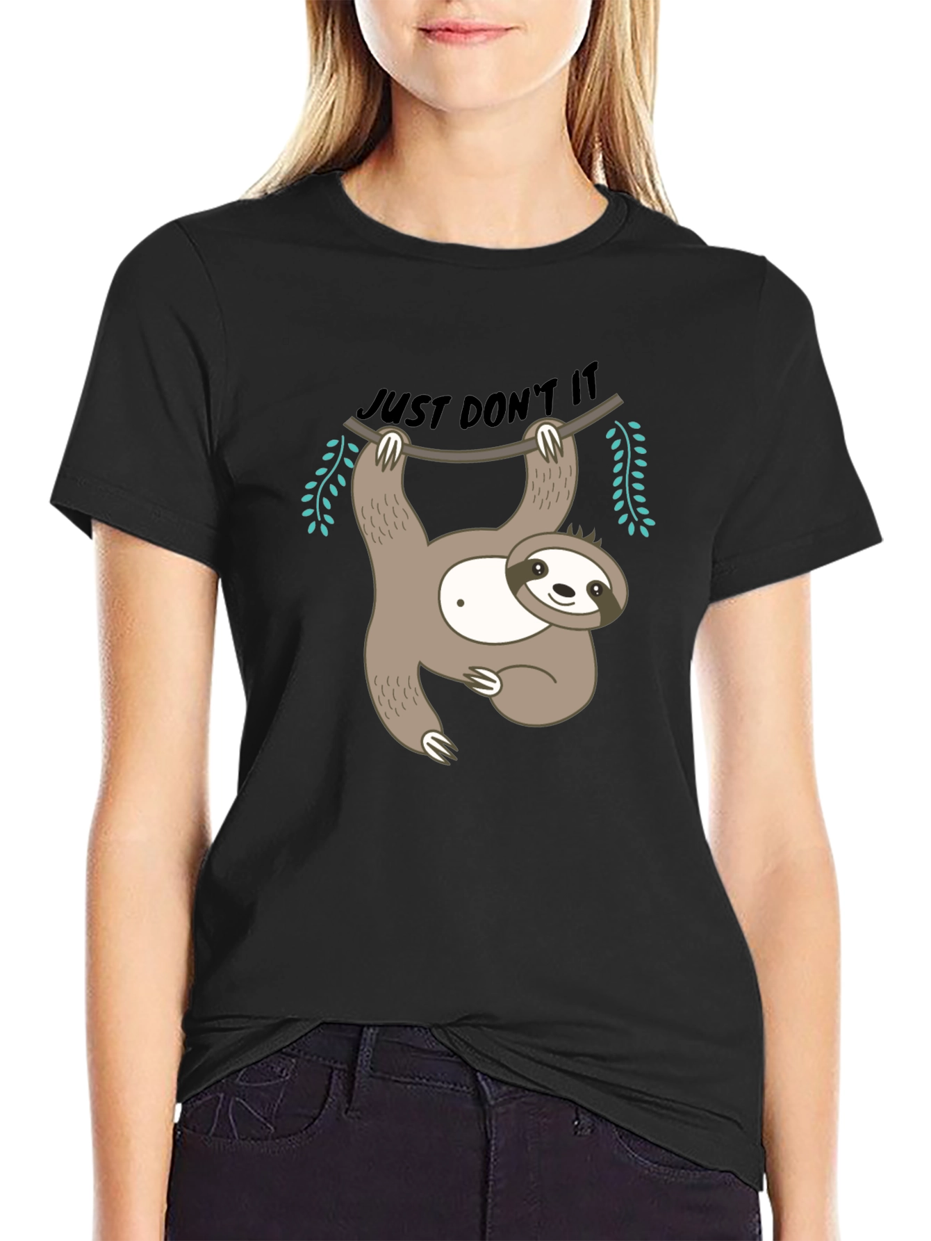 Black Just Don't It Sloth Graphic Tee view 2