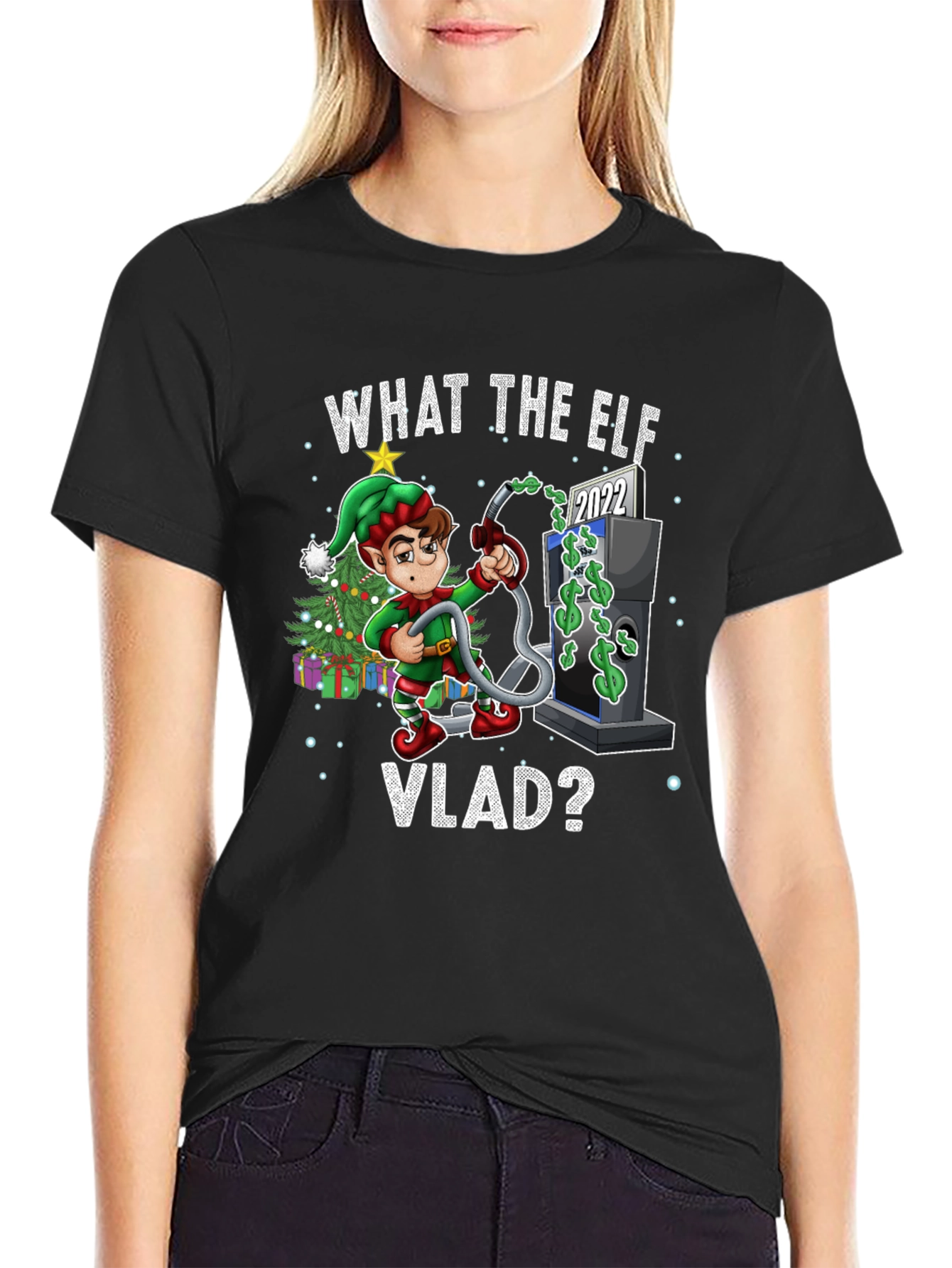 Black What the Elf VLAD T-Shirt view 2