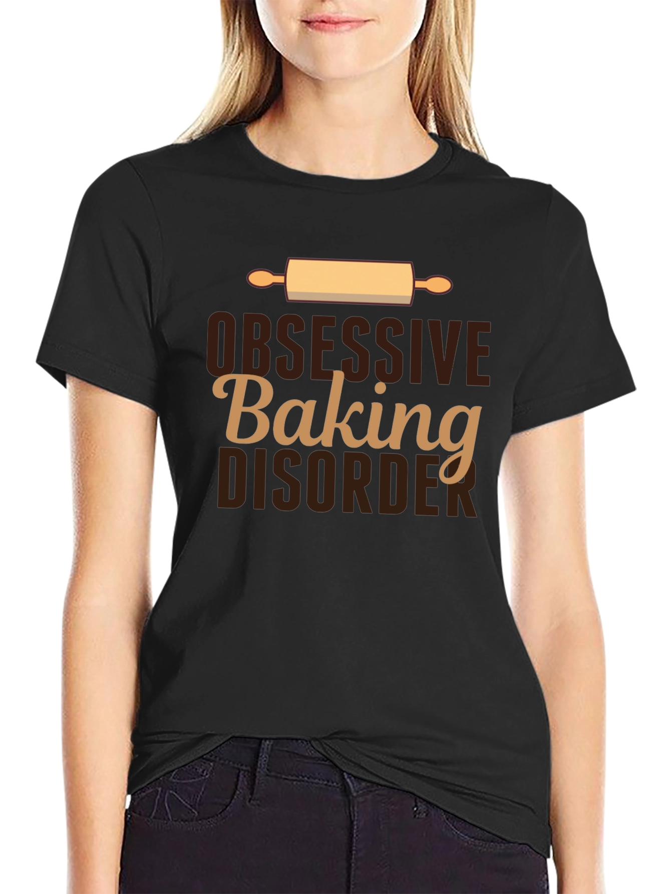 Black Obsessive Baking Disorder T-Shirt view 2