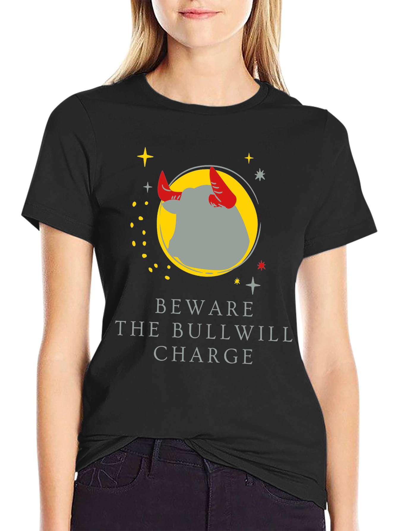 Black Beware the Bullwill Charge Graphic Tee view 2