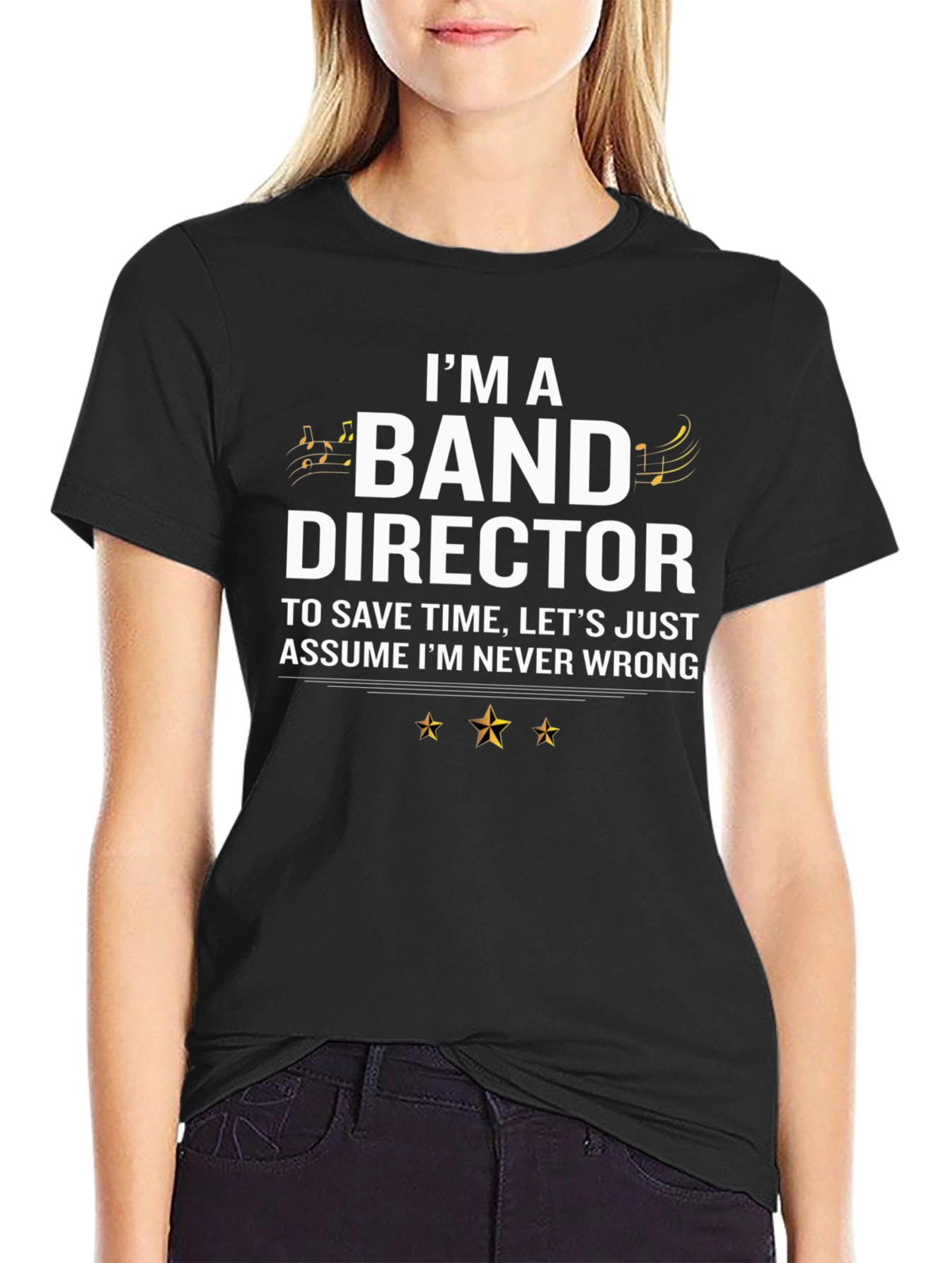 Black Band Director T-Shirt - Never Wrong view 2