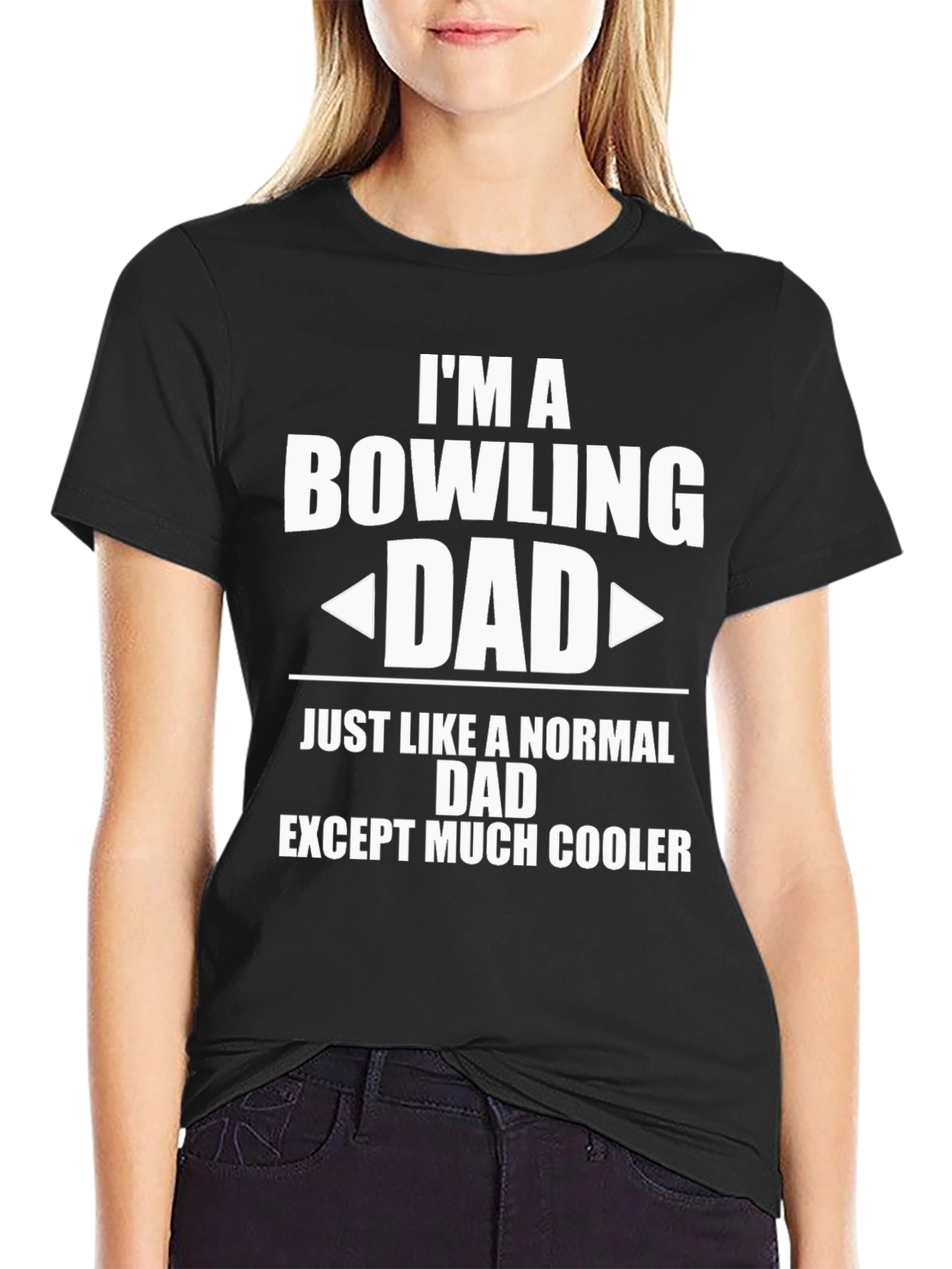 Black Bowling Dad T-Shirt: Just Like a Normal Dad Except Much Cooler view 2