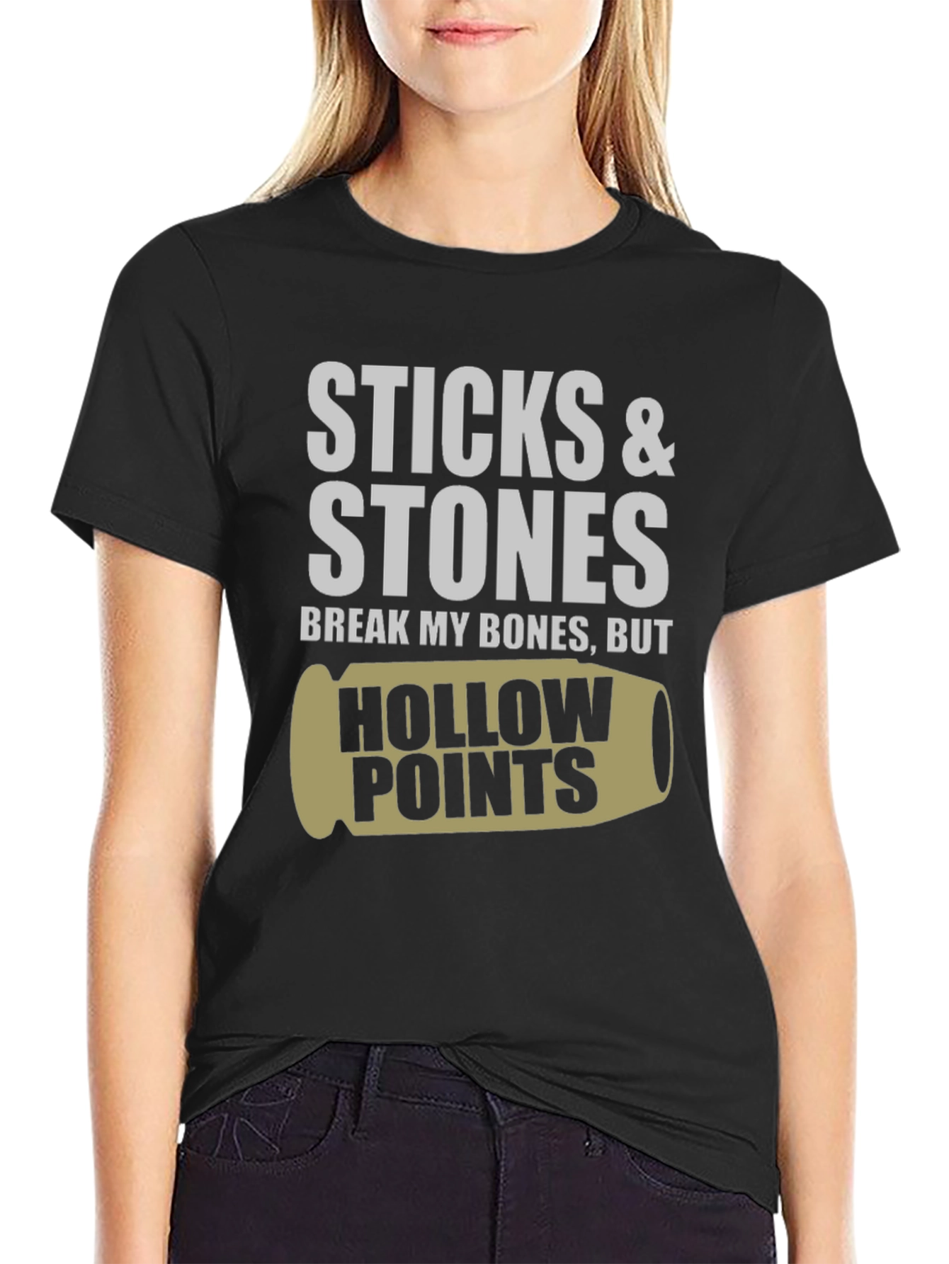 Black Sticks & Stones Hollow Points Graphic Tee view 2