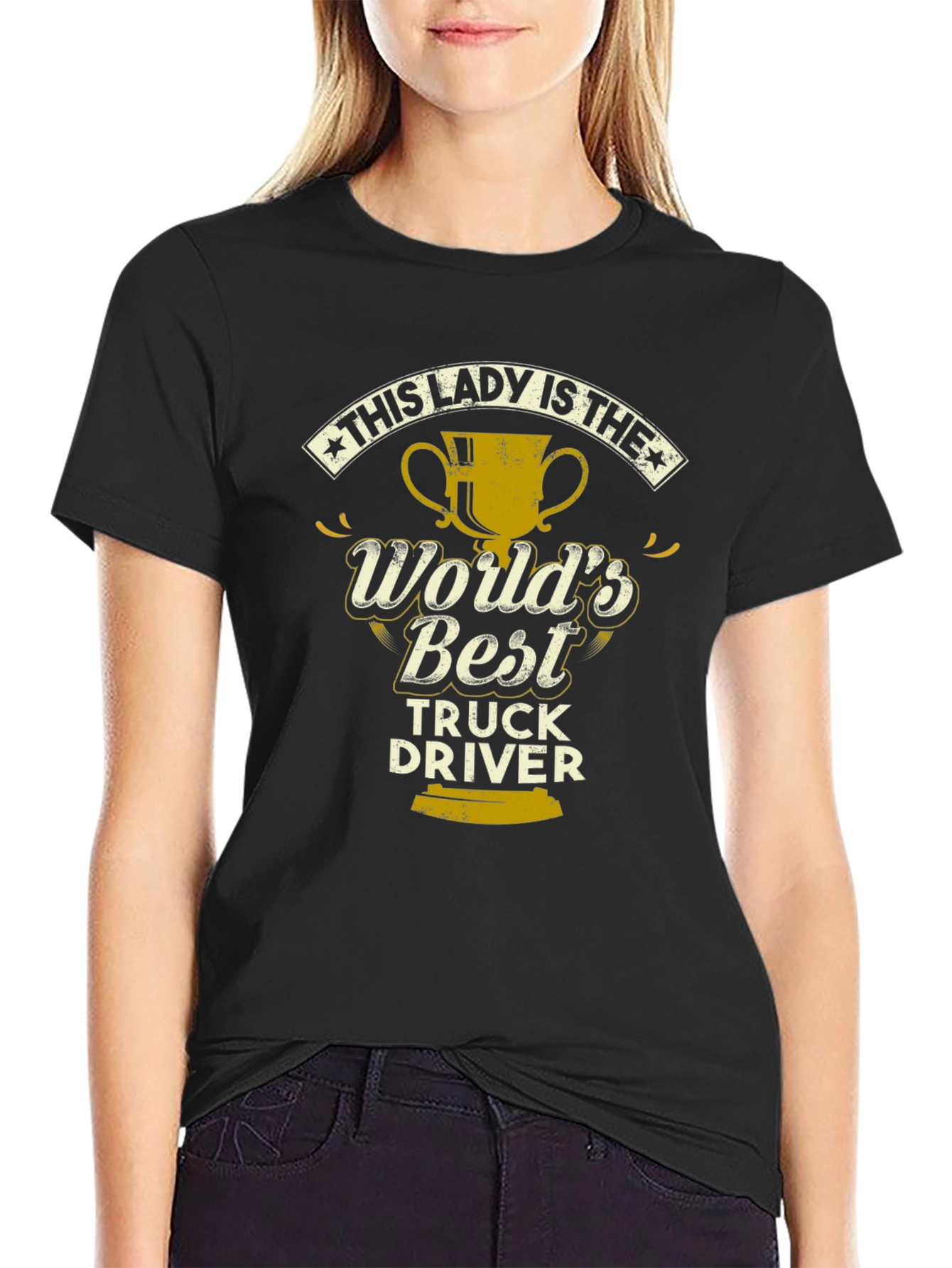 Black World's Best Truck Driver T-Shirt view 2