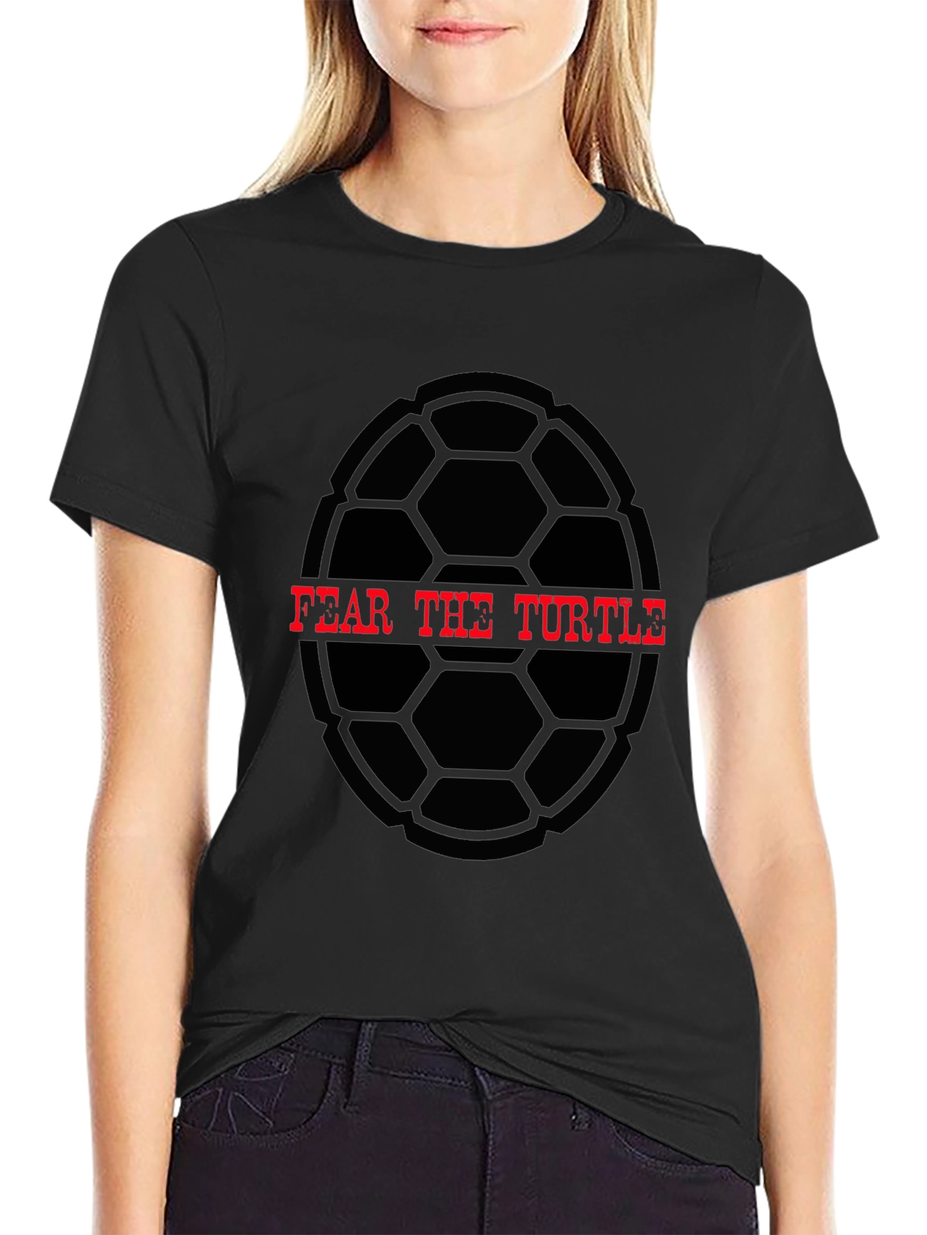 Black Fear The Turtle Graphic Tee - Black view 2