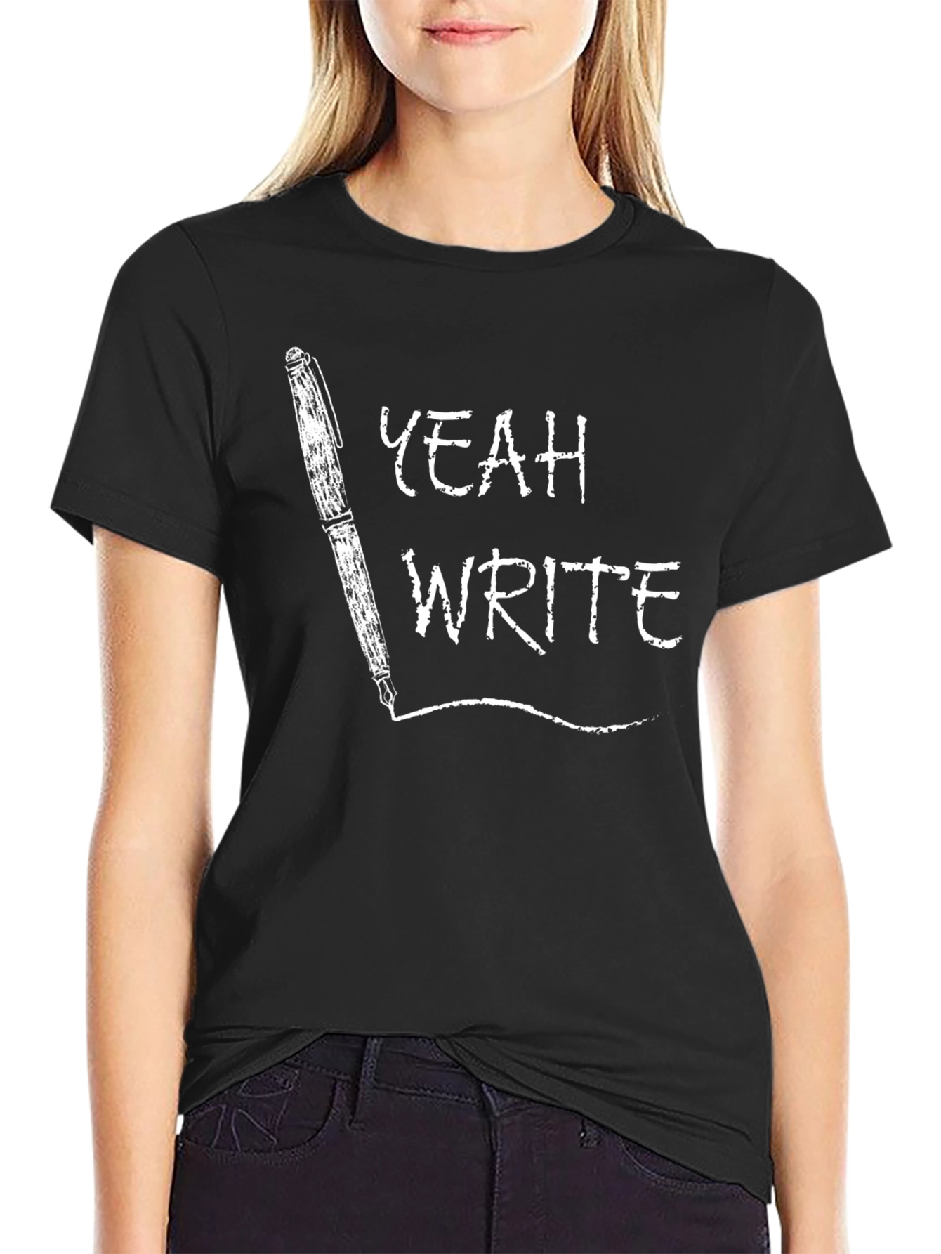 Black Yeah Write! Black Graphic Tee view 2