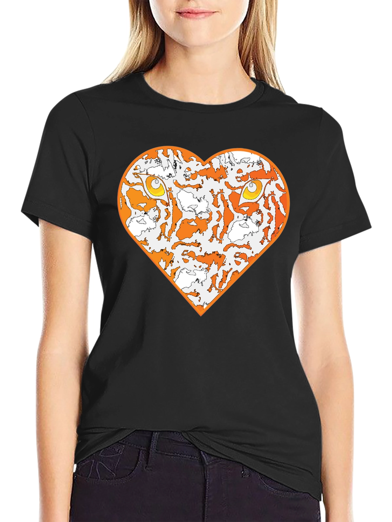 Black Tiger Heart Graphic Tee - Black view 2