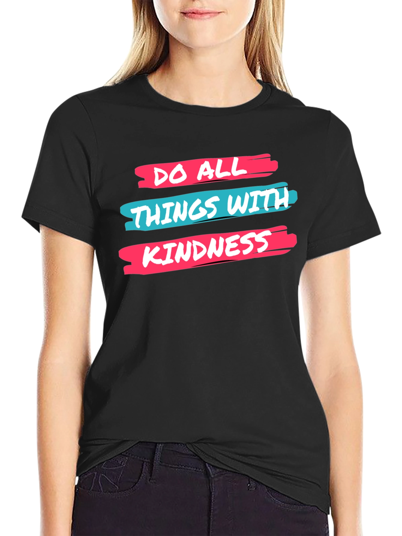 Black Kindness Graphic Tee - Positive Message Shirt view 2