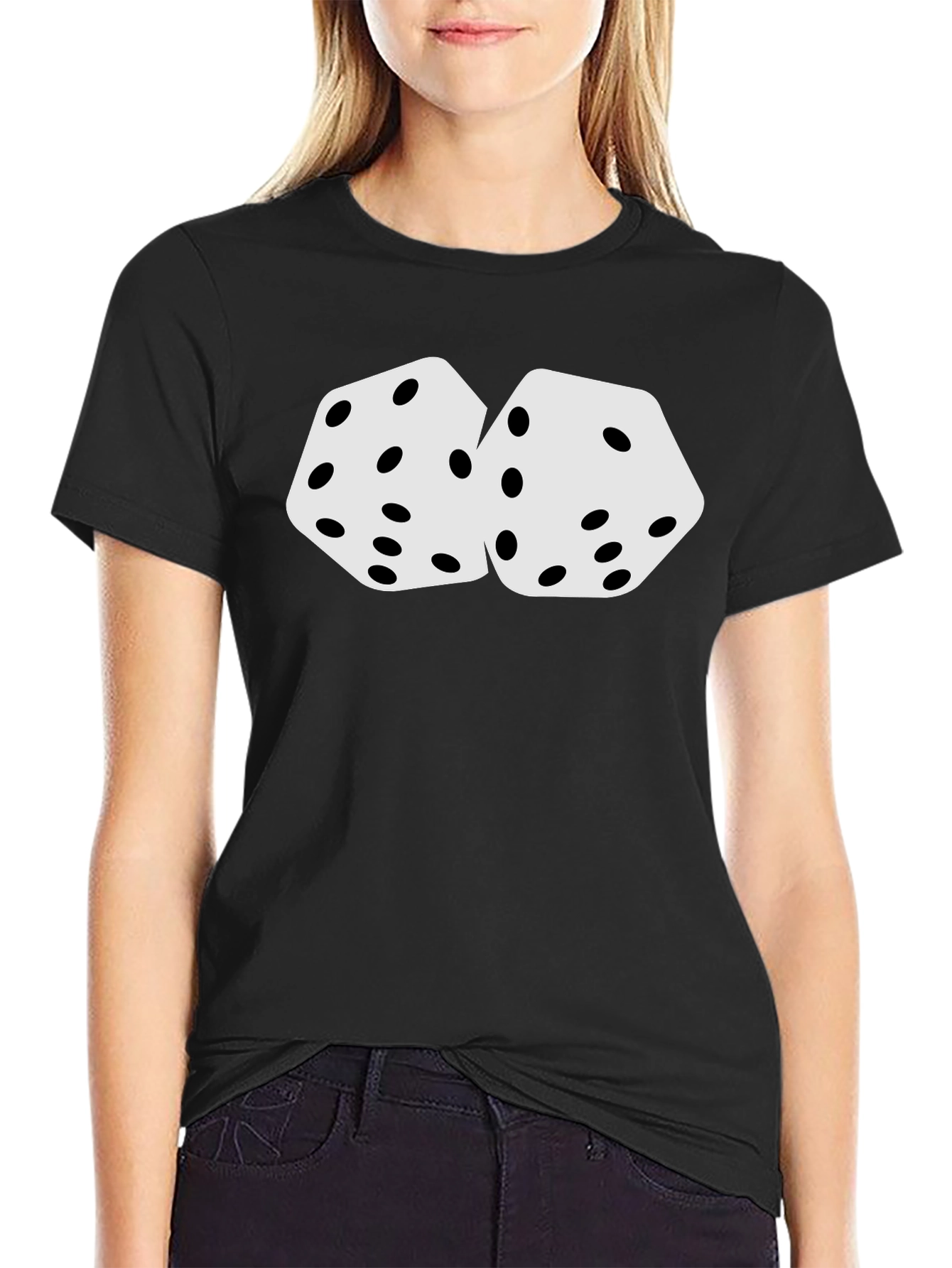 Black Dice Graphic Tee - Luck & Style Combined view 2