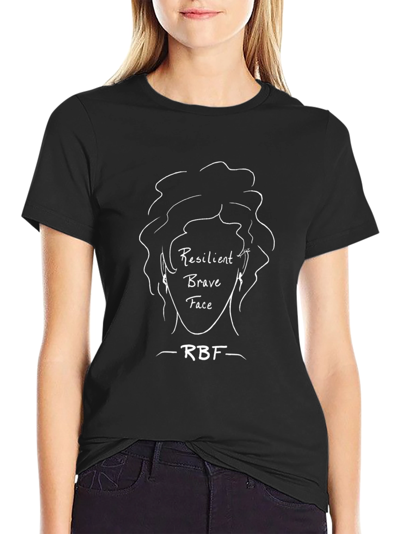 Black Resilient Brave Face Graphic Tee view 2