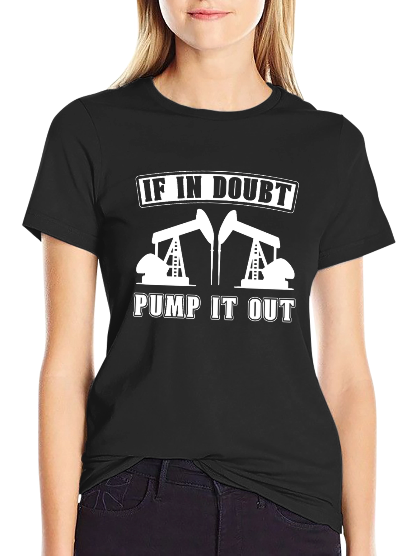 Black If in Doubt Pump it Out Black T-Shirt view 2