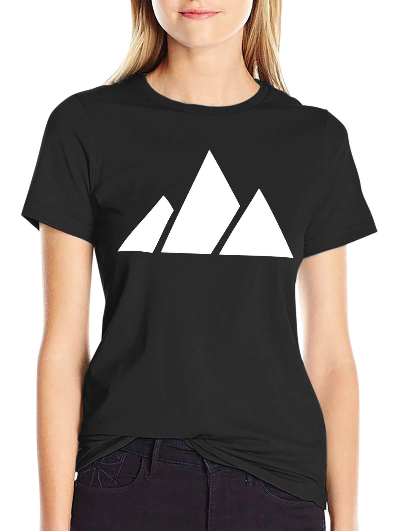 Black Mountain Peak Graphic Tee - Stylish Black Cotton Shirt view 2