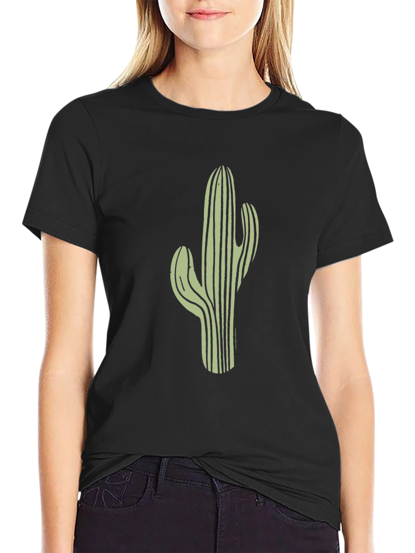 Black Cactus Graphic Tee - Desert Style view 2