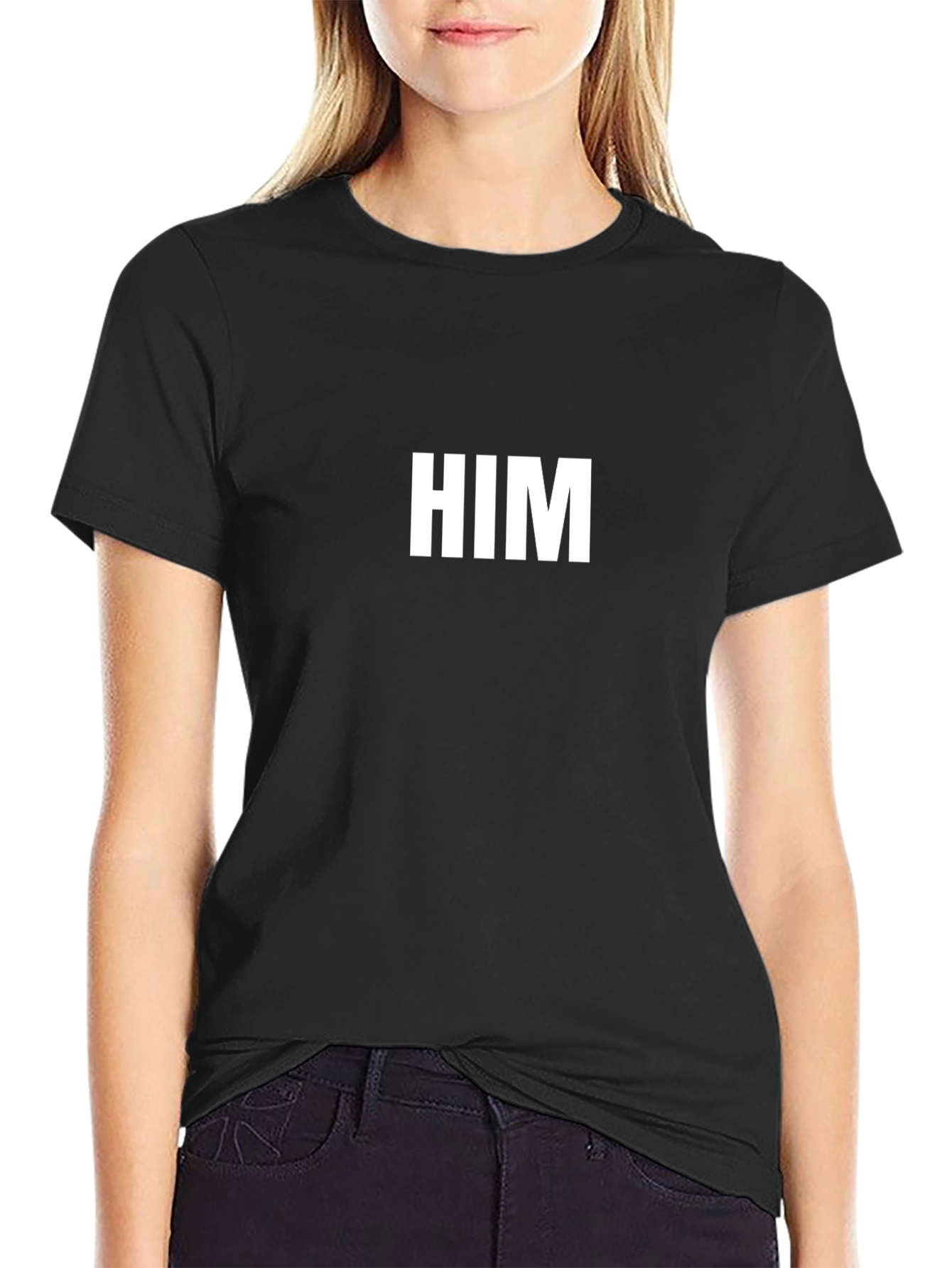 Black HIM Graphic Tee - Modern Black T-Shirt view 2