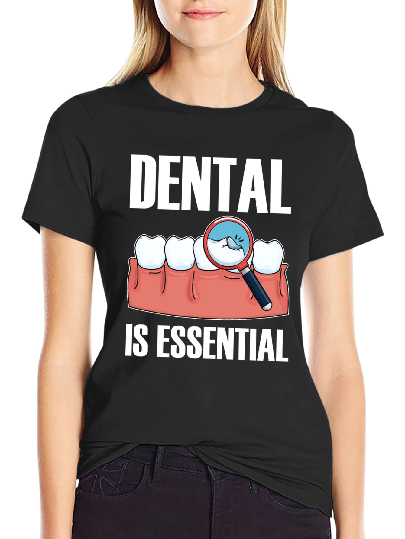 Black Dental Is Essential Graphic Tee view 2