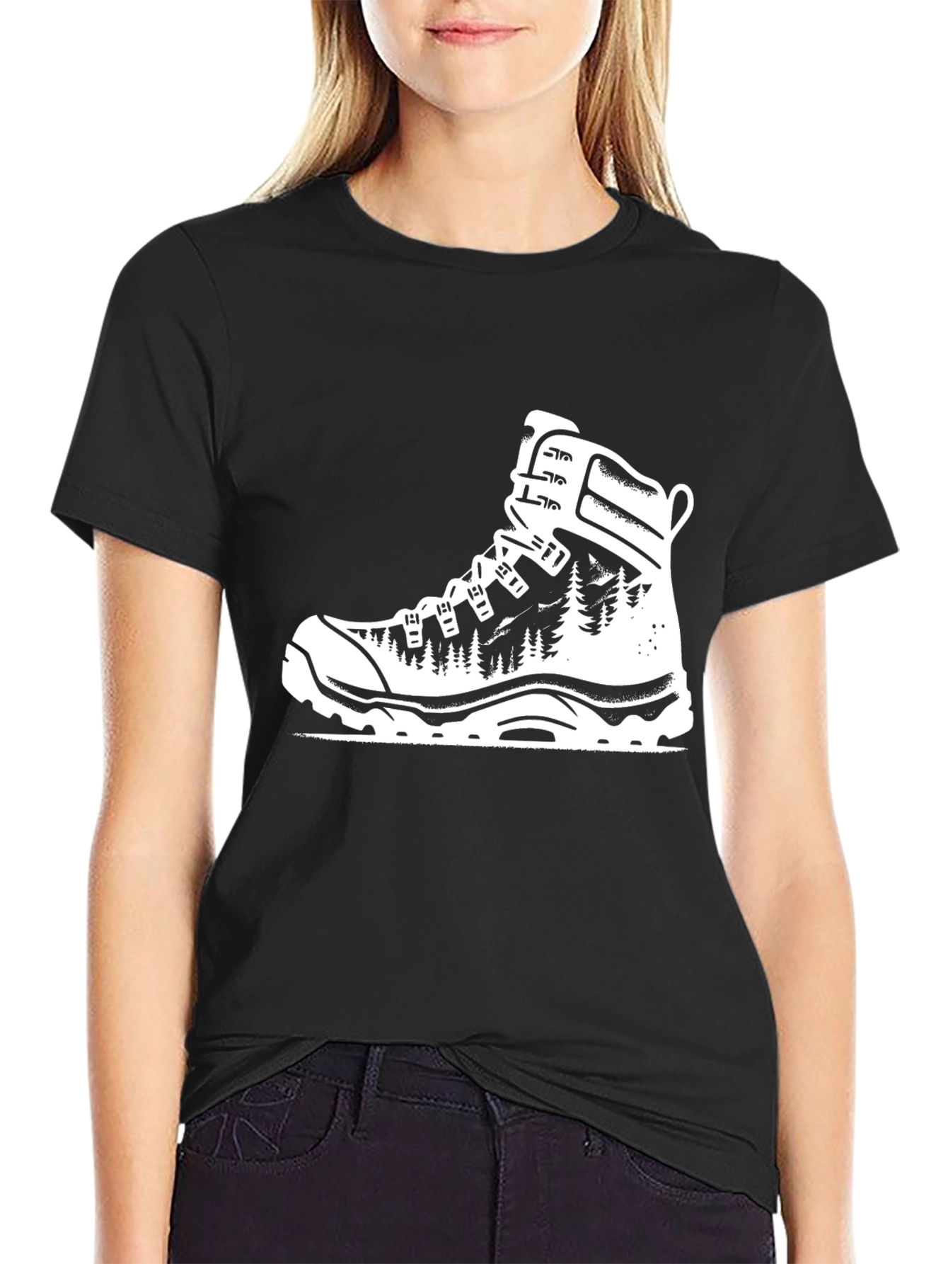 Black Mountain Boot Graphic Tee - Black Cotton Blend view 2