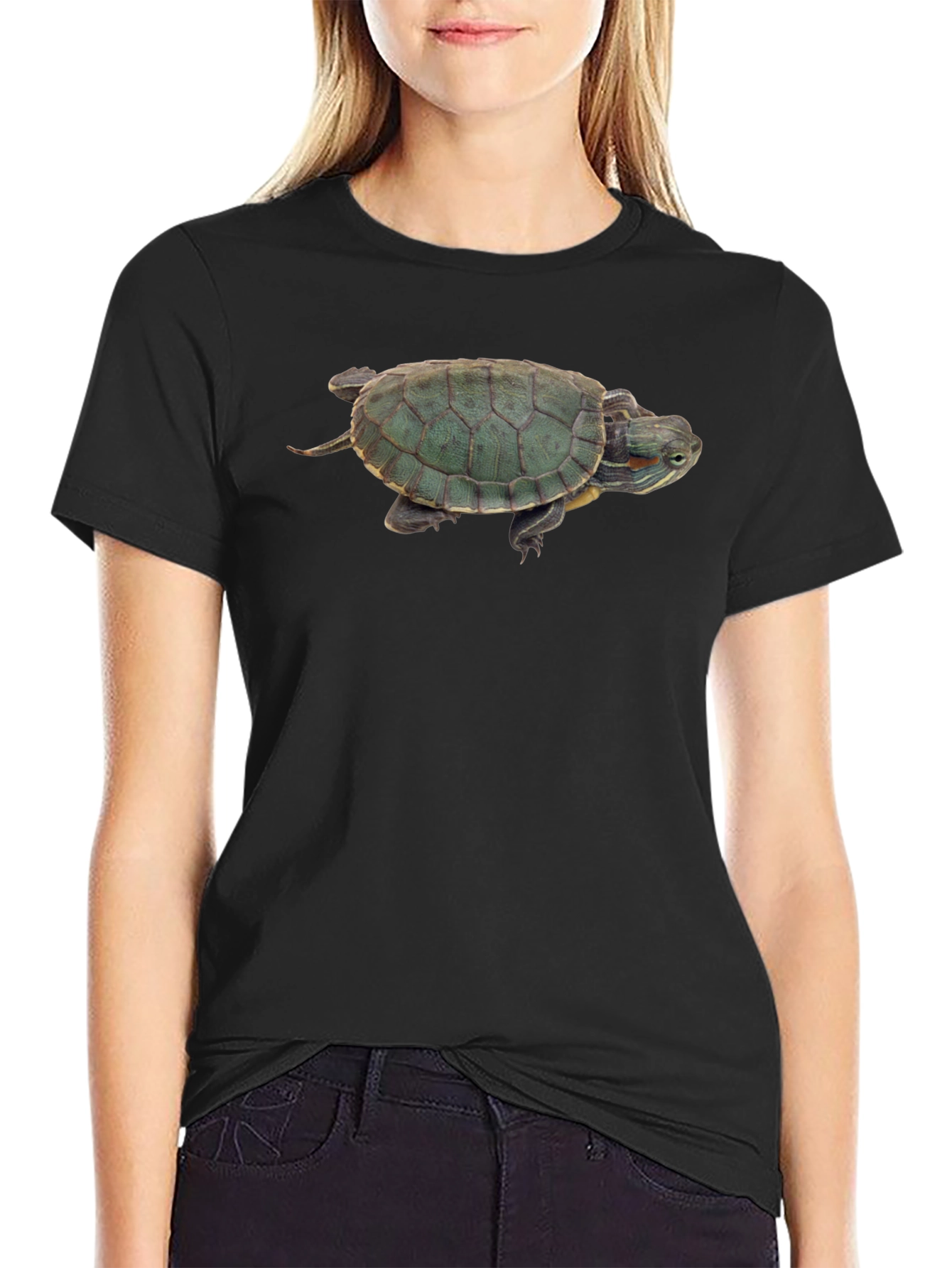 Black Turtle Graphic Black T-Shirt view 2