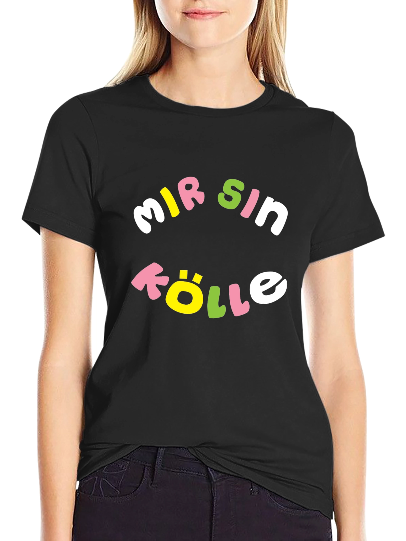 Black Mir Sin Kölle Graphic Tee - Black Cotton T-Shirt view 2