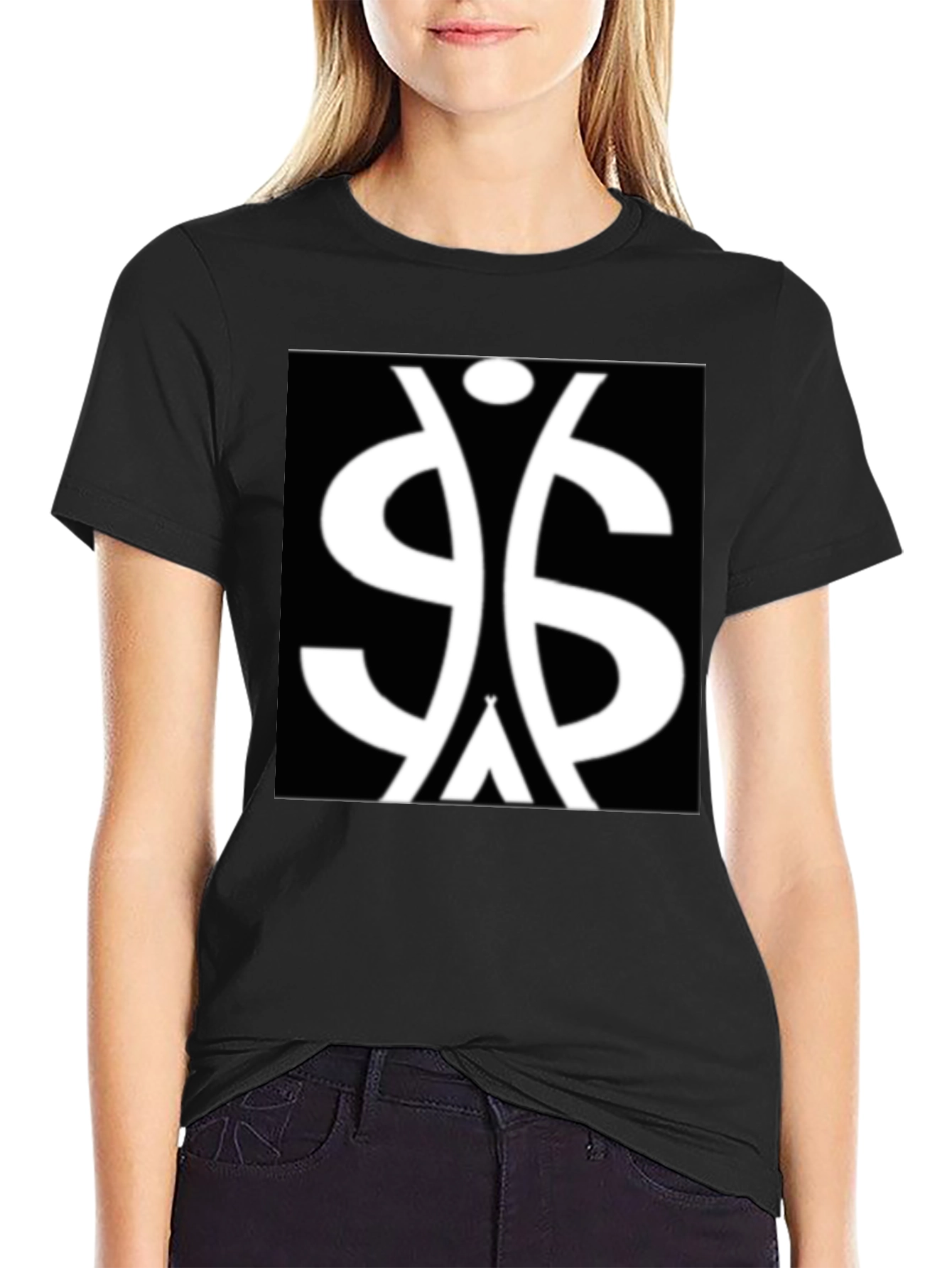 Black Symbol Graphic Tee - Black Cotton Blend view 2