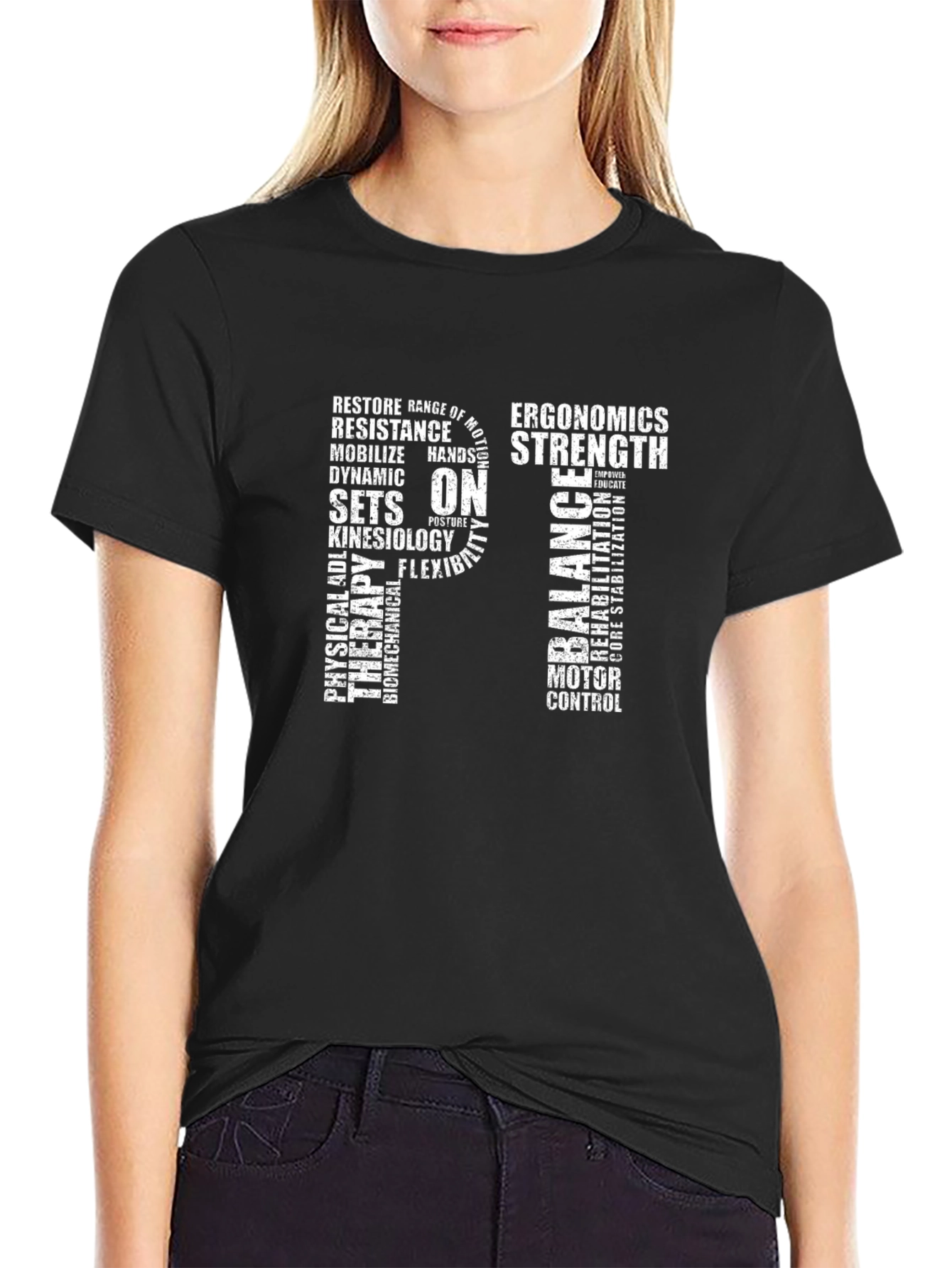 PT Physical Therapy Word Art T-Shirt - 2