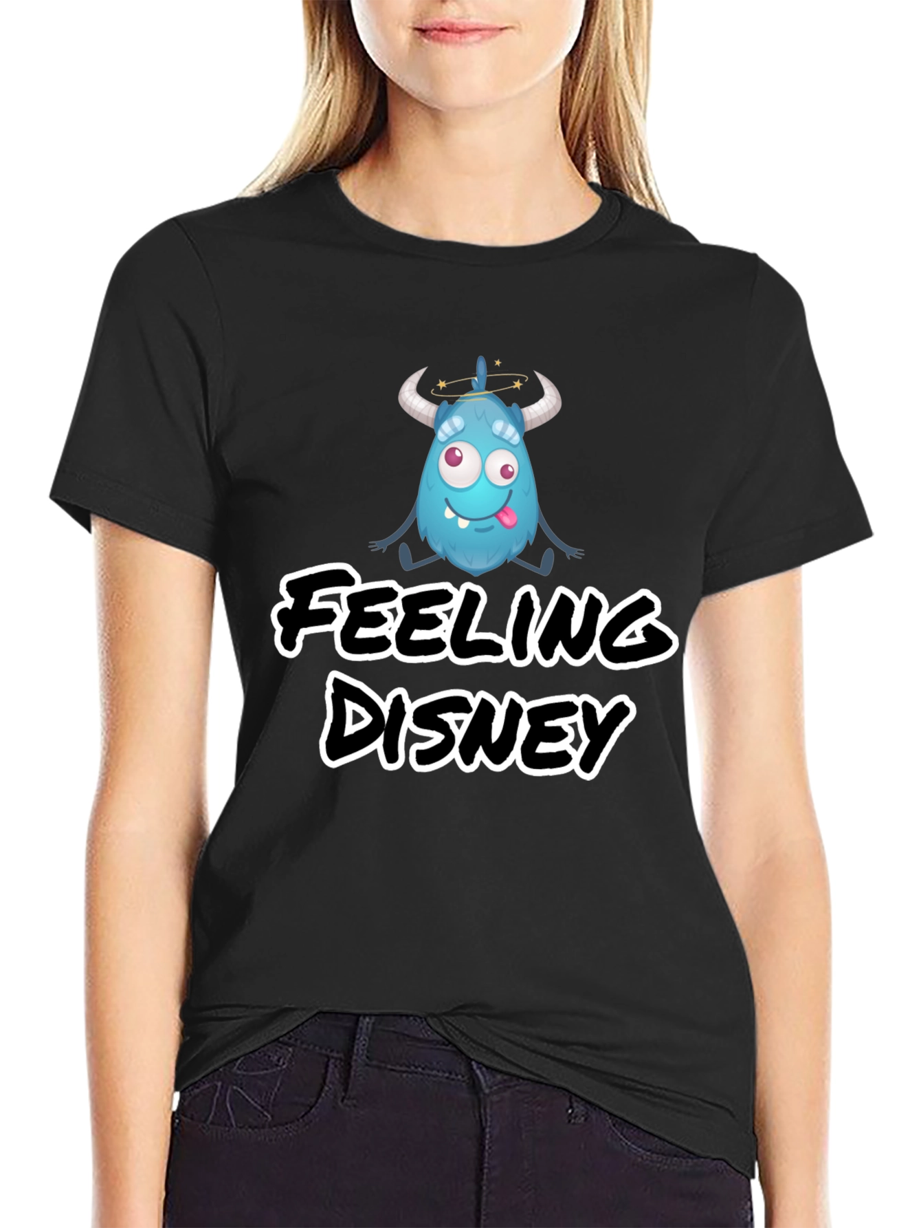 Black Feeling Disney Black T-Shirt view 2