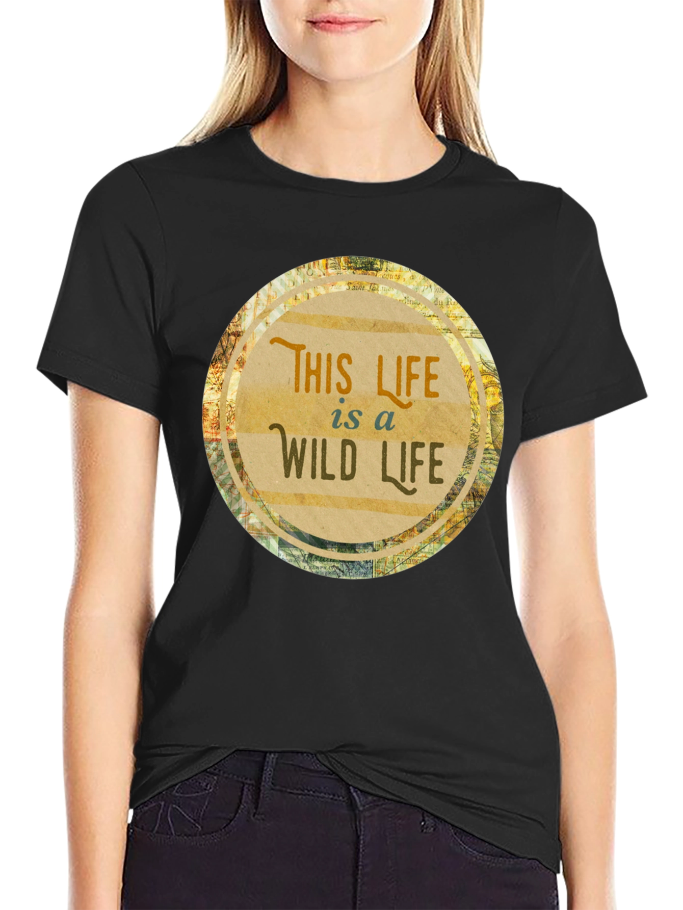 Black This Life Is A Wild Life T-Shirt view 2