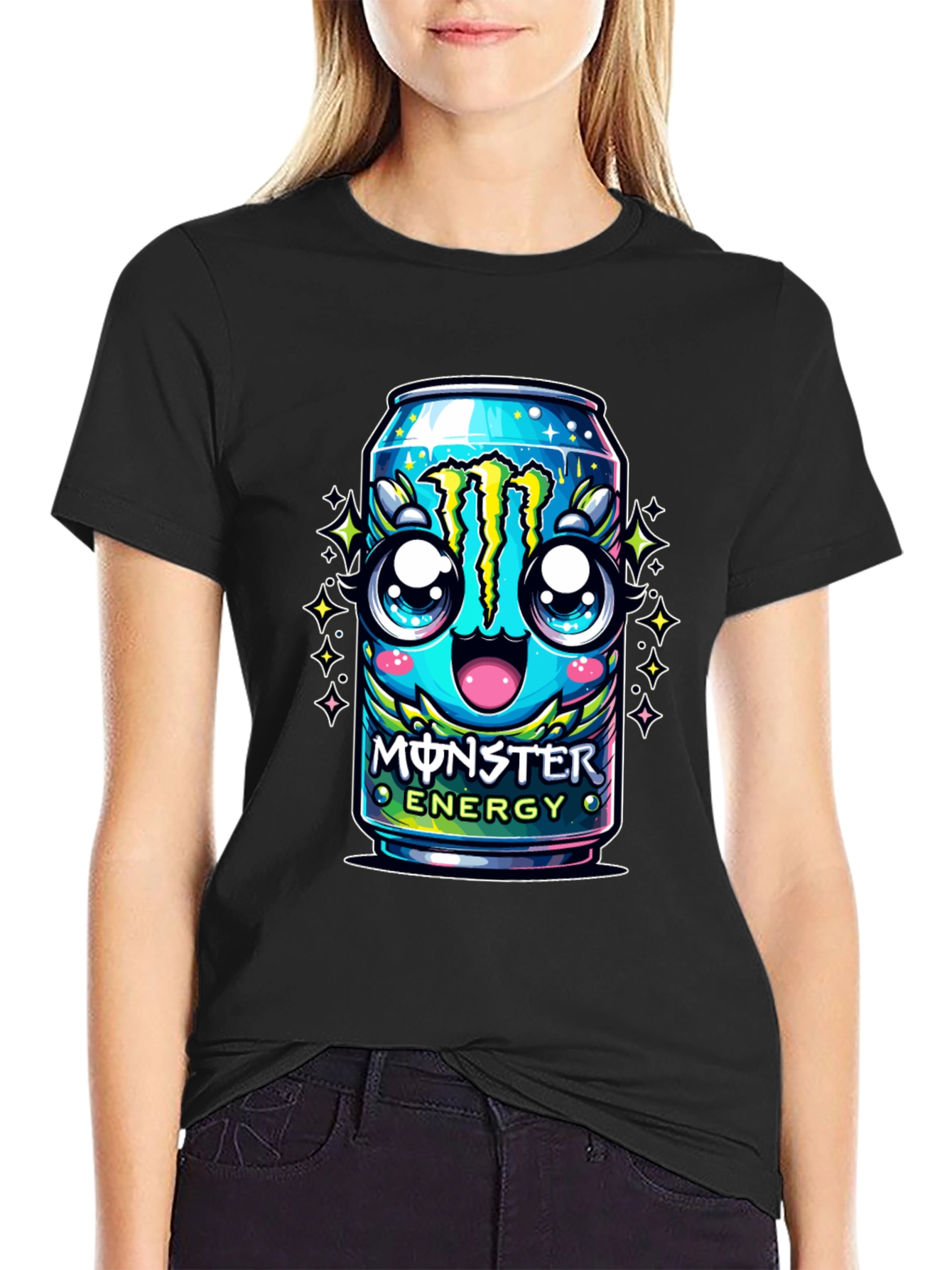 Monster Energy Kawaii Graphic Tee - Black - 2