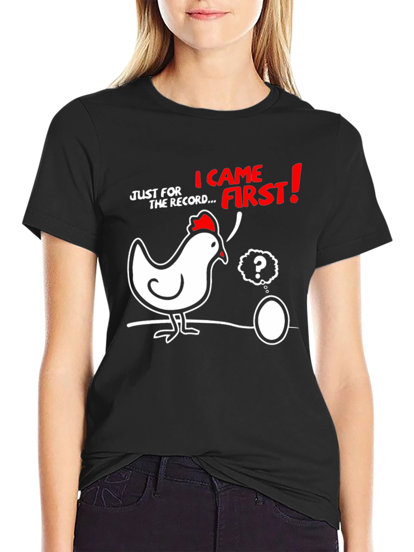 Black Chicken or Egg T-Shirt view 2