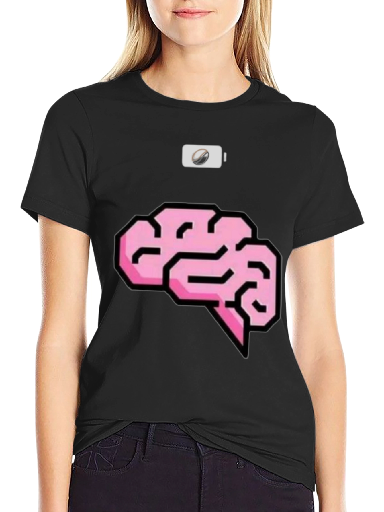Black Brain Power Mode T-Shirt view 2