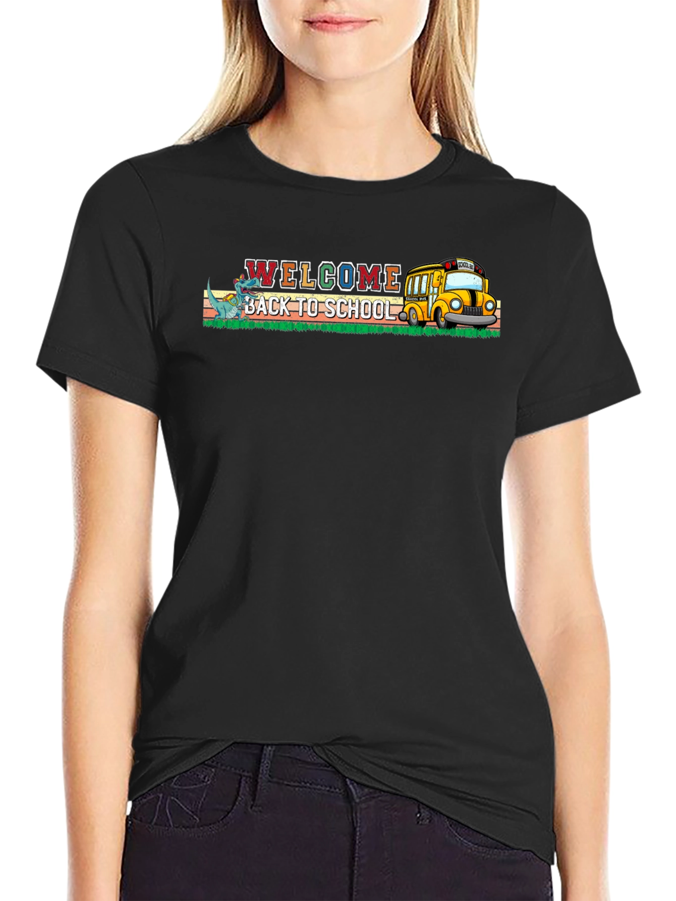 Black Welcome Back to School T-Shirt view 2