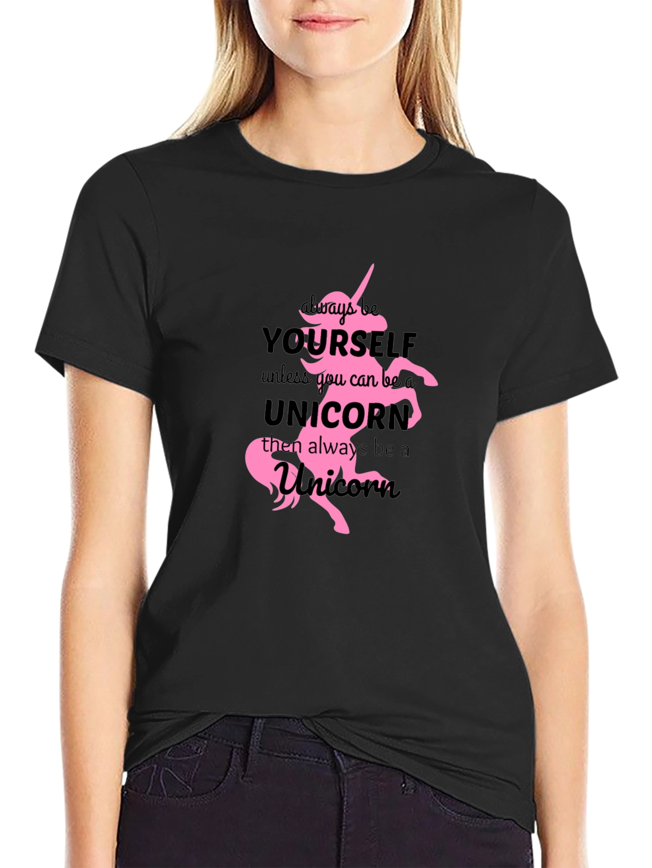 Black Unicorn Graphic Tee - Always Be Yourself view 2