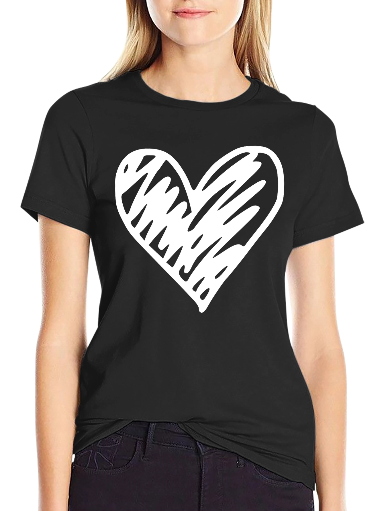 Black Heart Graphic Black T-Shirt view 2