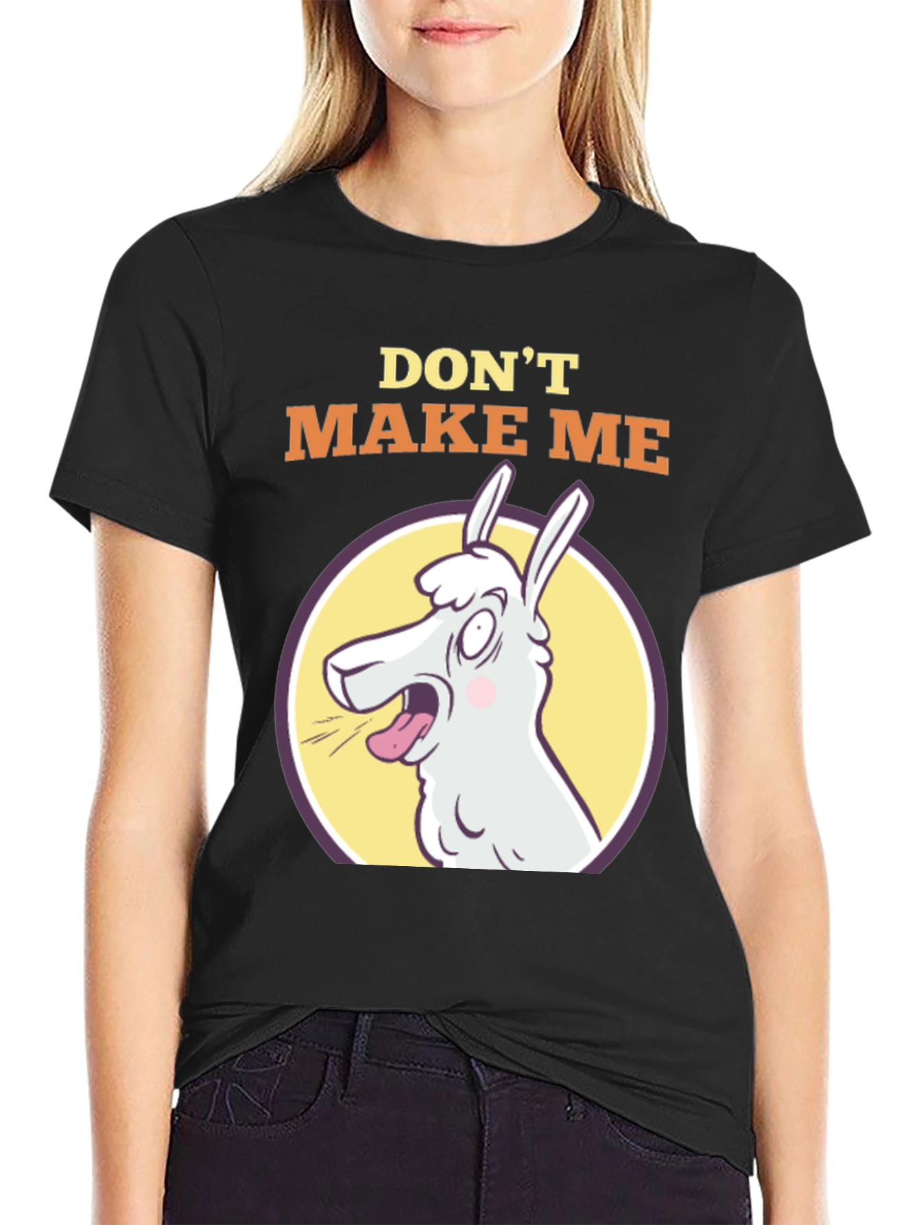 Black Don't Make Me Llama T-Shirt - Funny Animal Tee view 2