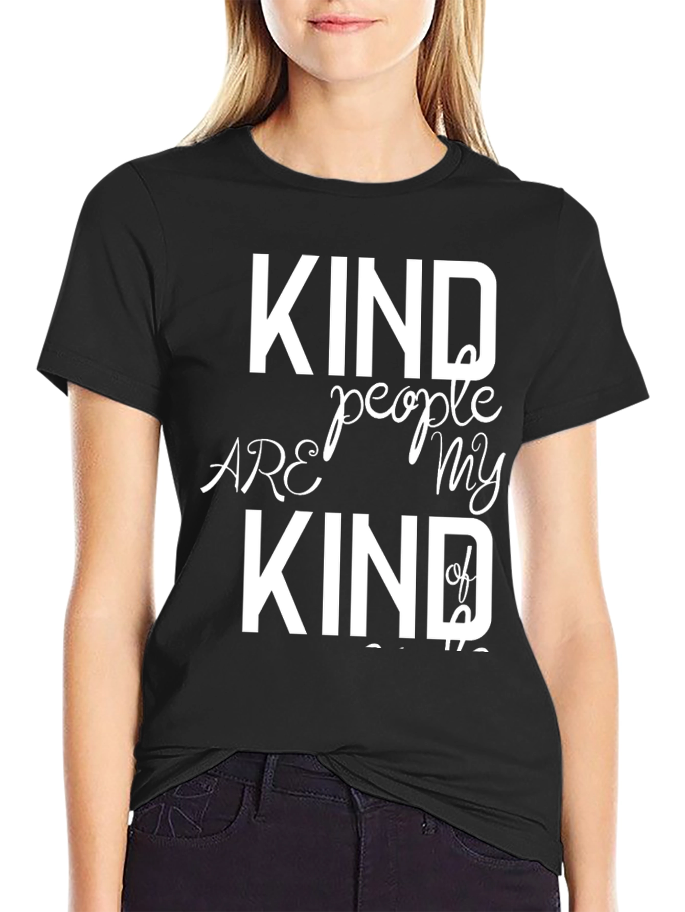 Black Kind People T-Shirt: Positive Vibes & Comfortable Style view 2