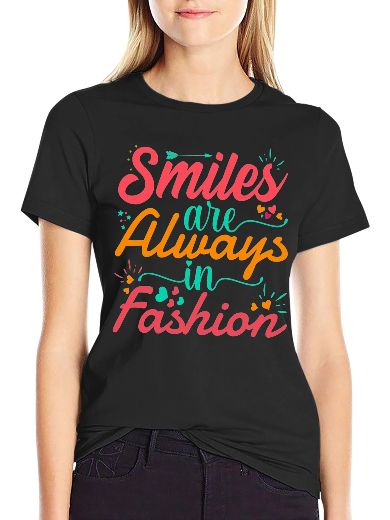 Black Smiles Are Always in Fashion Graphic T-Shirt view 2