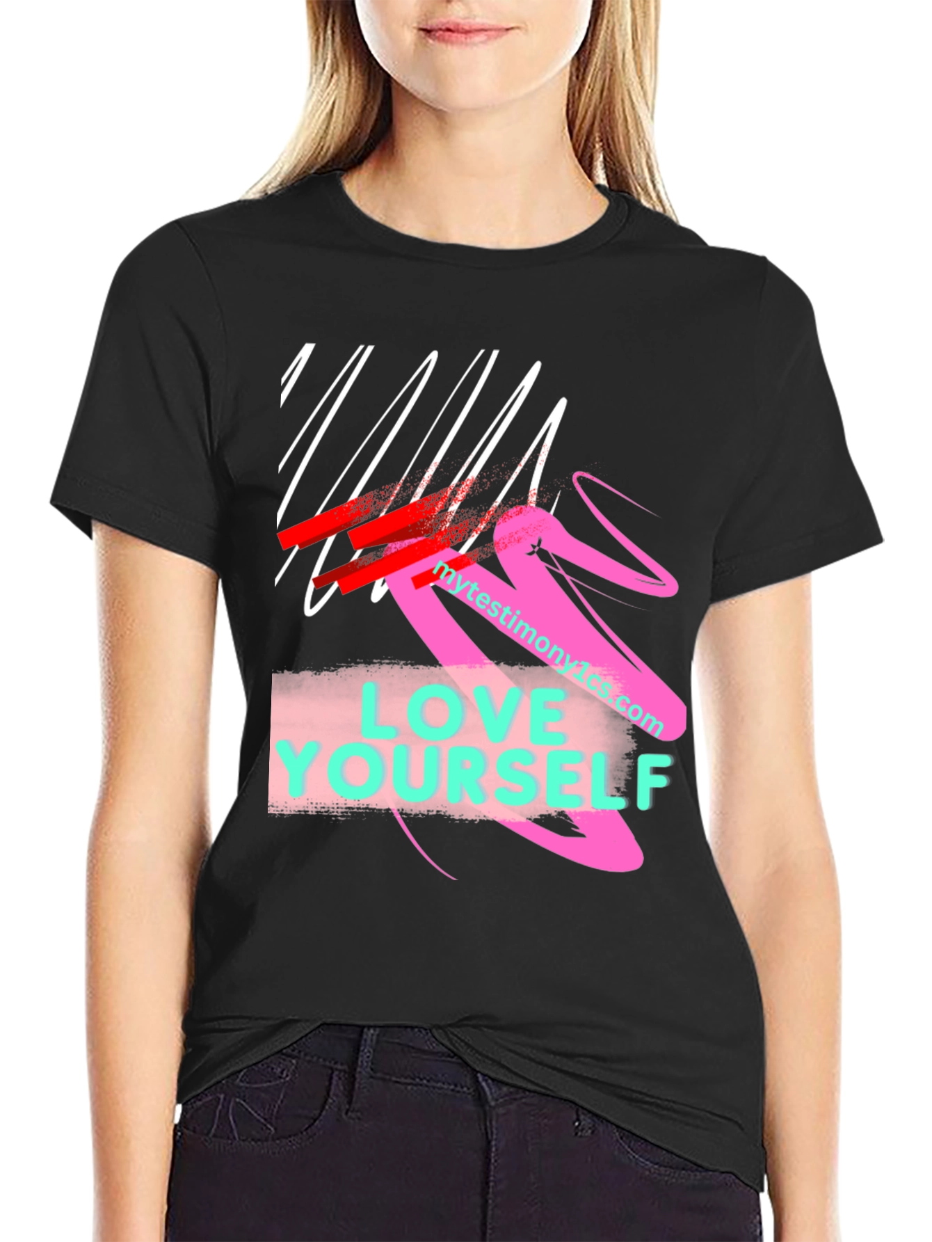 Black Love Yourself Graphic T-Shirt view 2