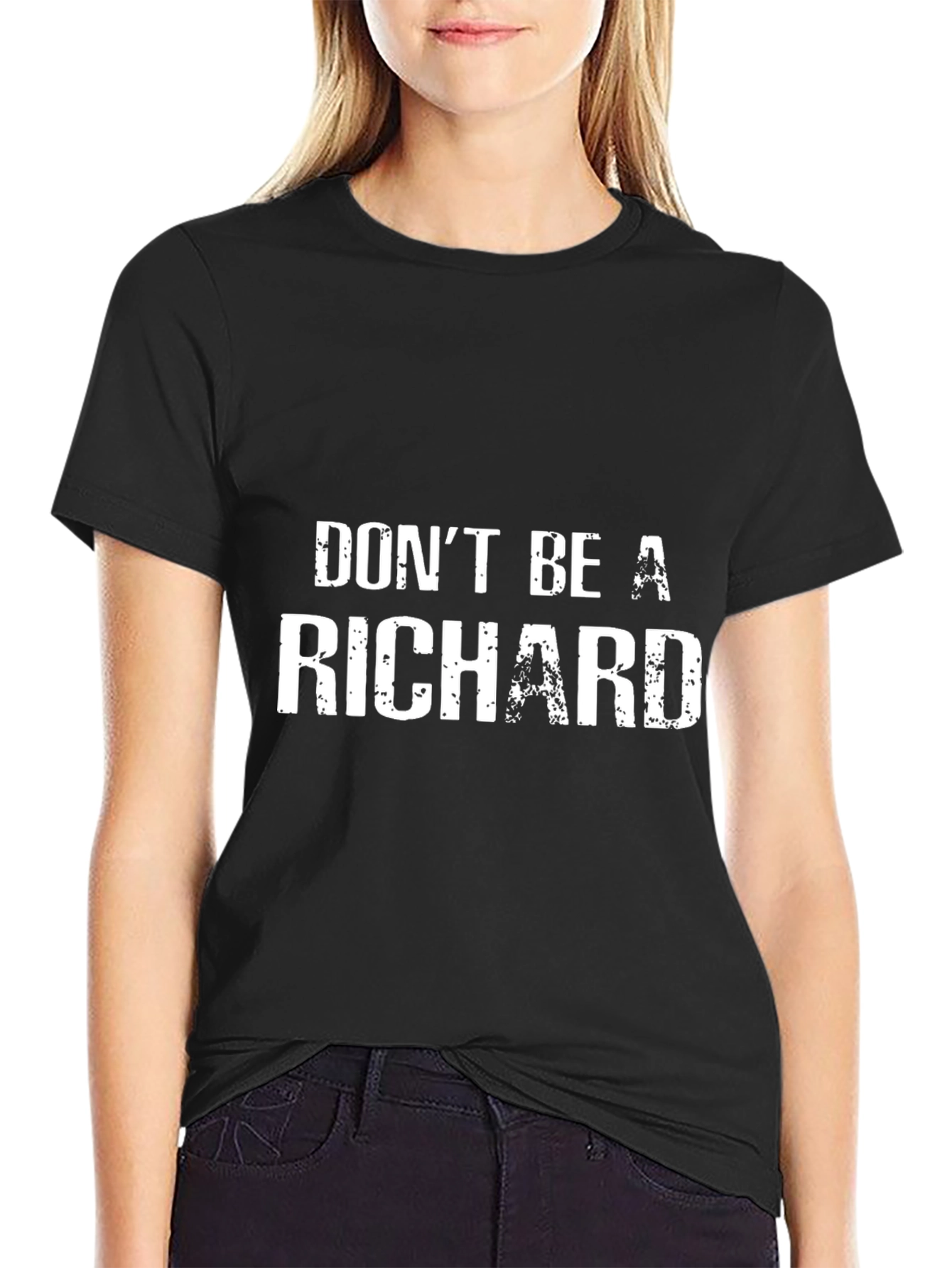 Black Don't Be A Richard T-Shirt Funny Novelty Tee view 2