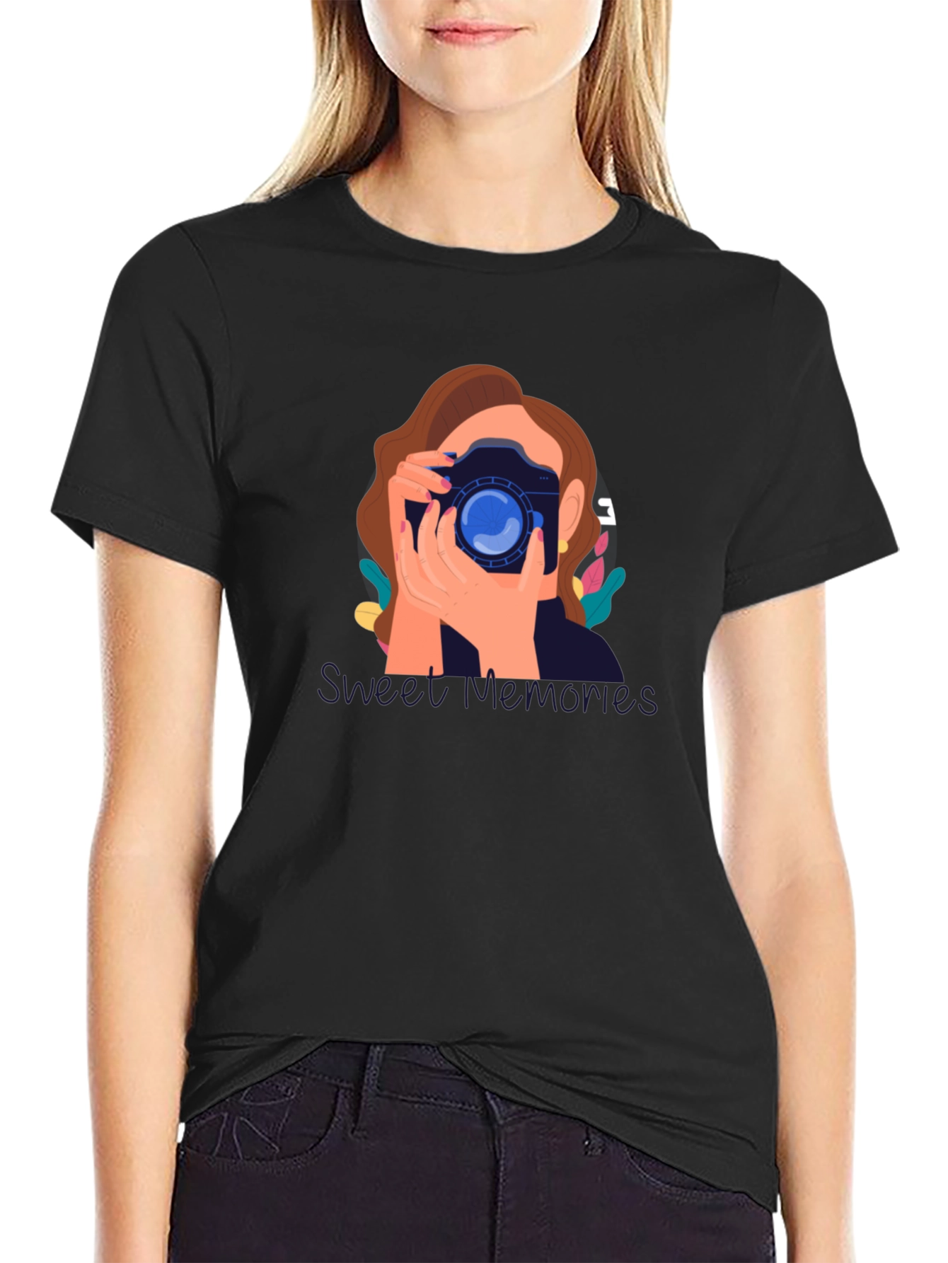 Black Photographer Graphic T-Shirt - Unisex Cotton Tee view 2
