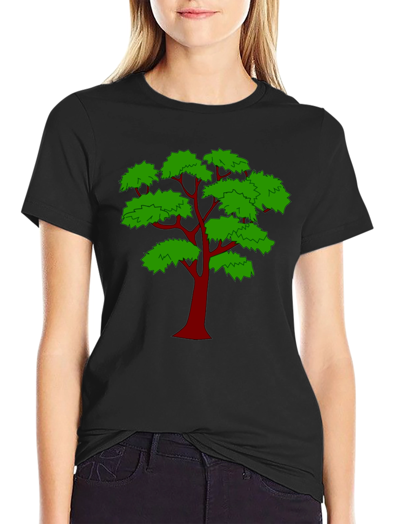 Black Arboreal Tee - Bold Tree Graphic view 2