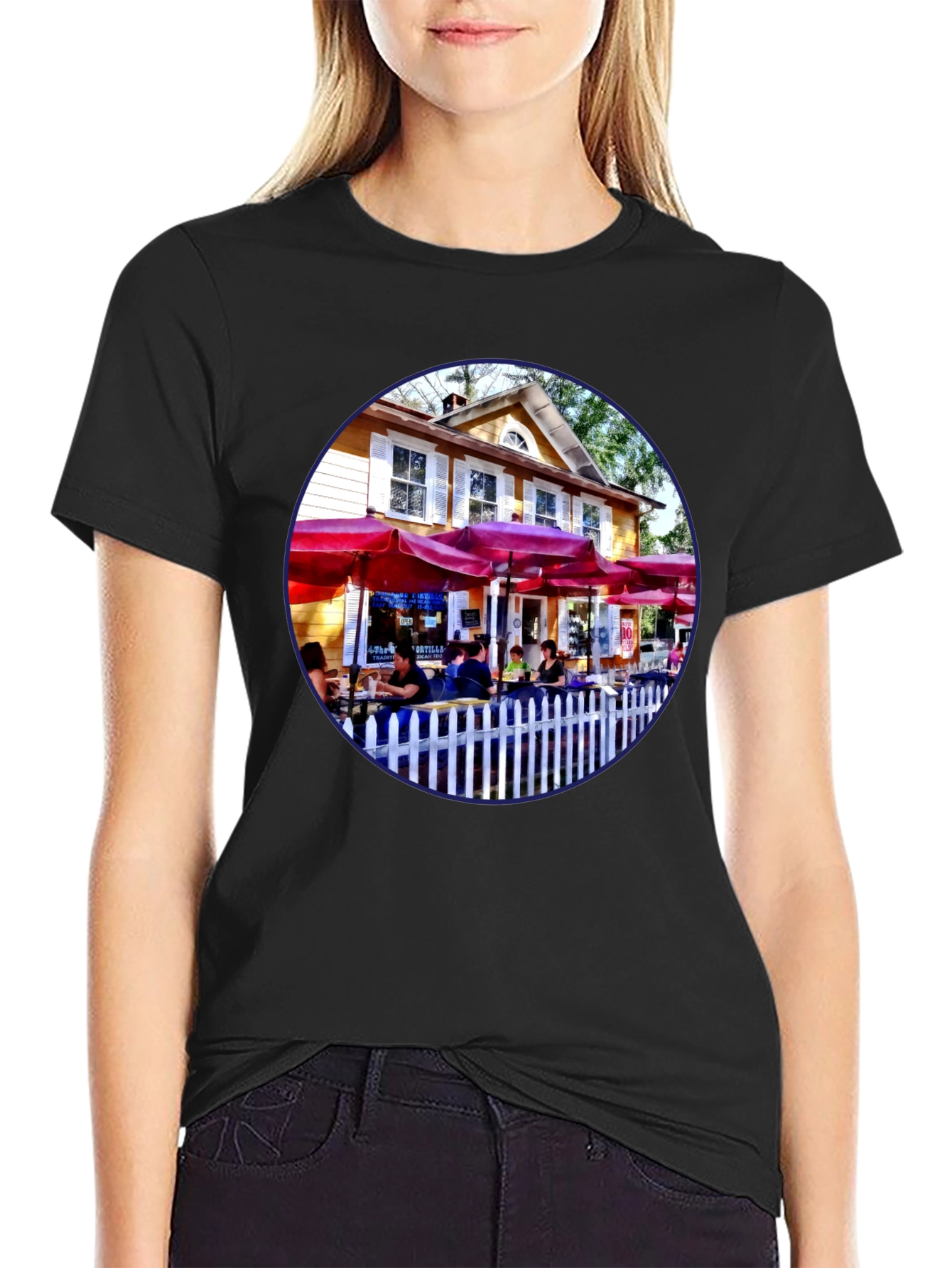 Black Restaurant Patio Graphic Tee - Black view 2