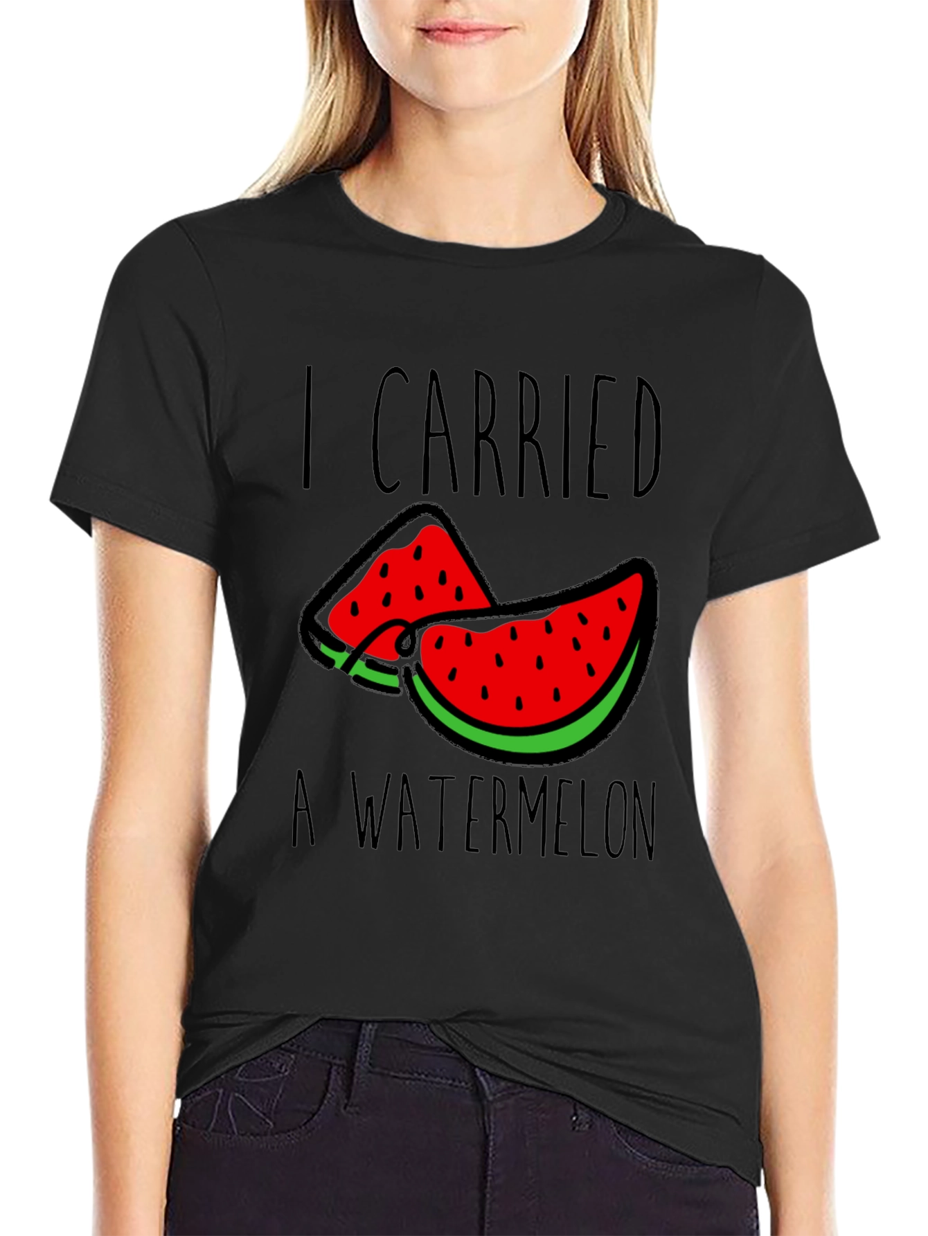 Black I Carried a Watermelon Graphic Tee view 2