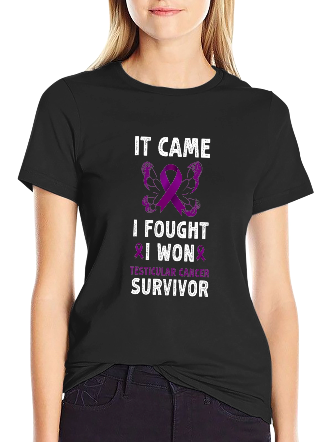 Black Testicular Cancer Survivor T-Shirt view 2