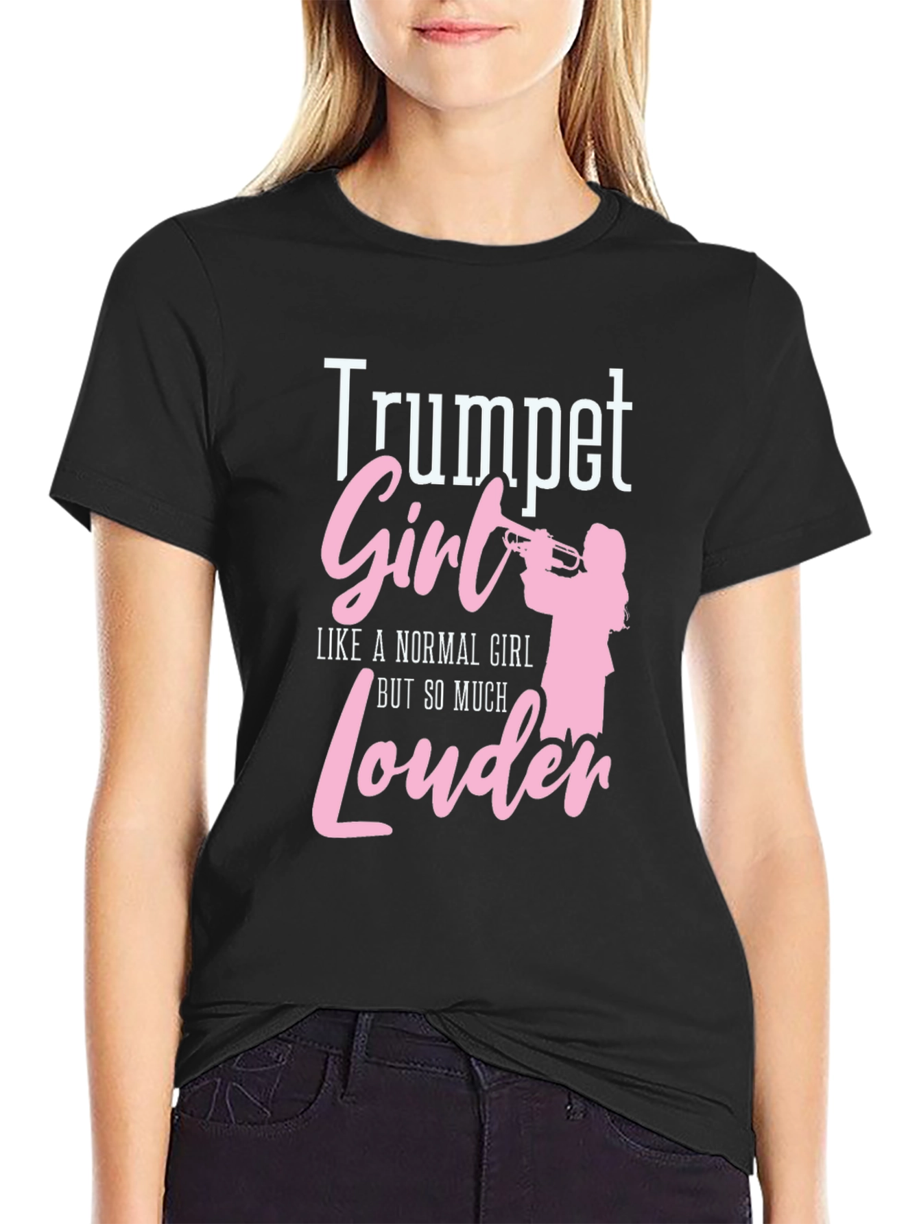 Black Trumpet Girl T-Shirt - Loud & Proud! view 2