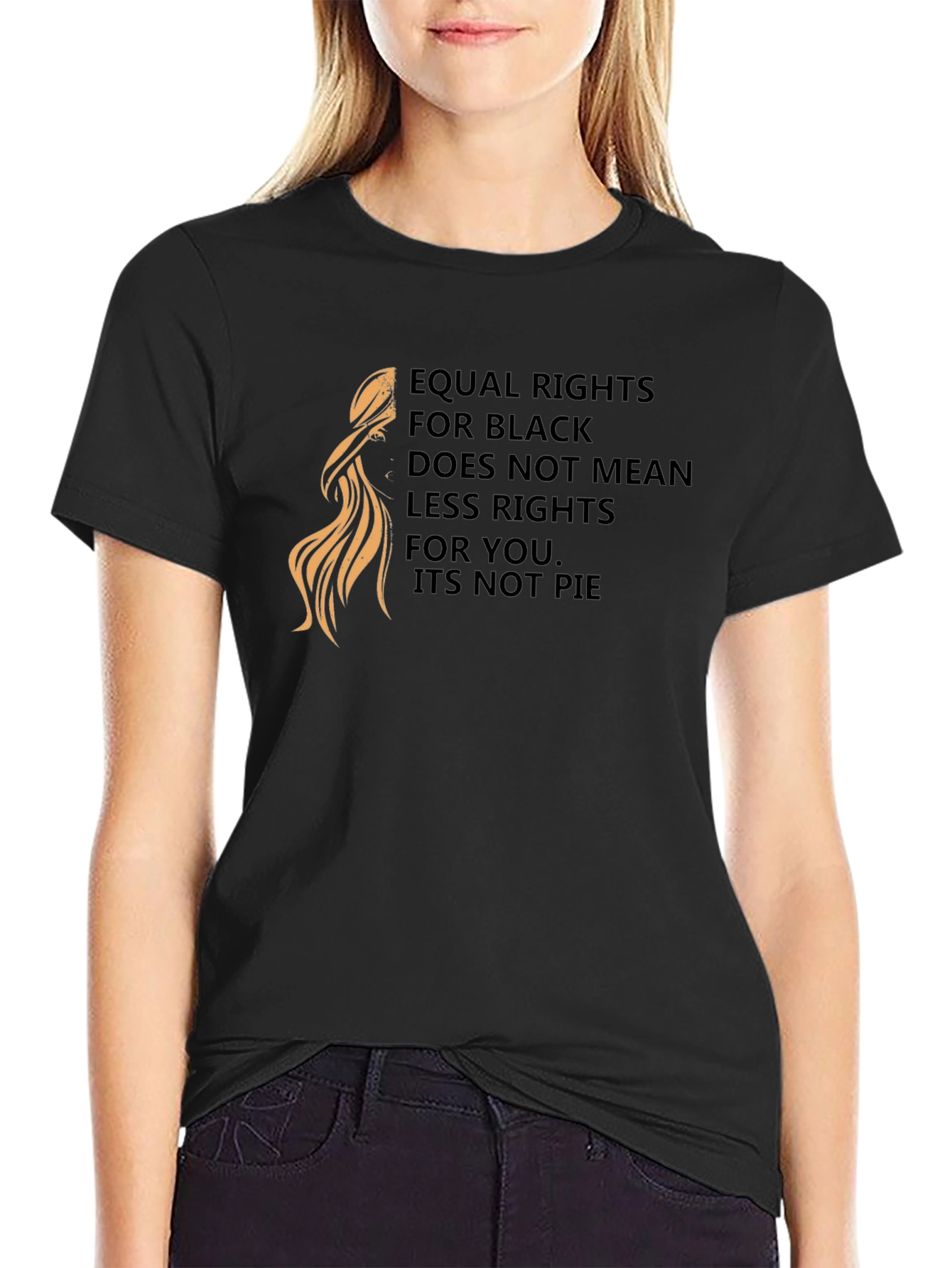 Black Equal Rights Black T-Shirt: Powerful Statement Tee view 2