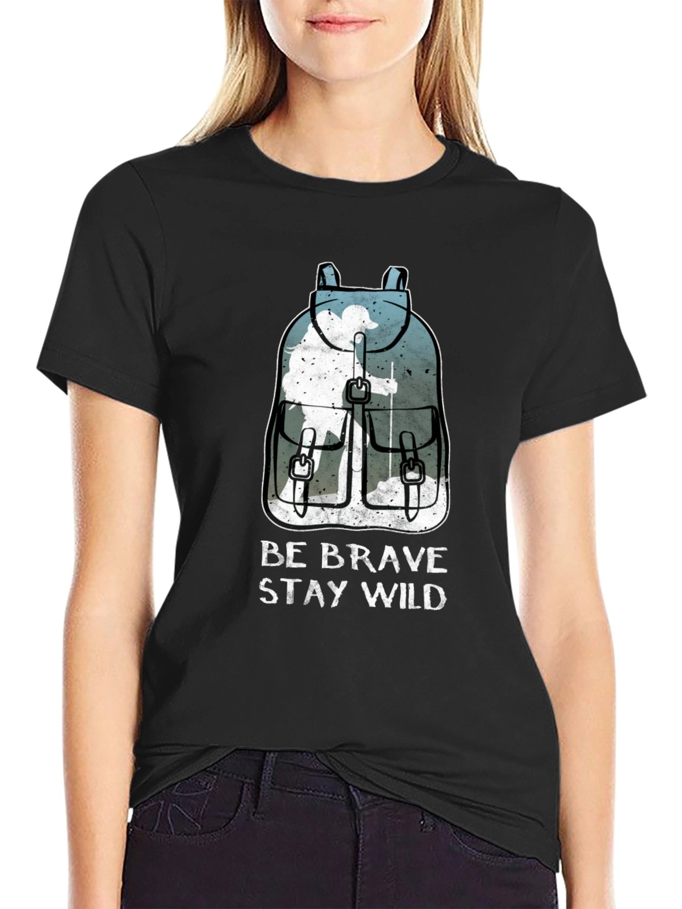 Black Be Brave Stay Wild T-Shirt view 2