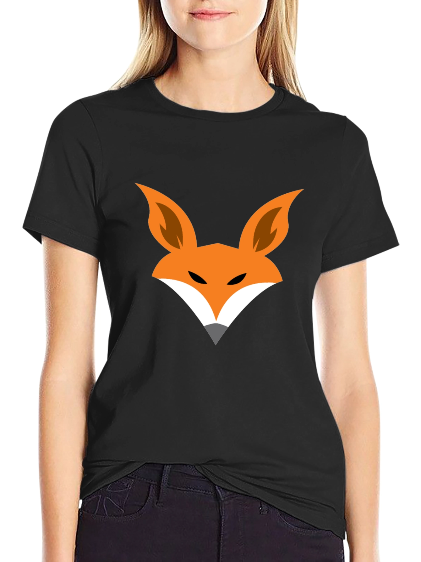 Black Fox Graphic Black T-Shirt - Modern Style view 2