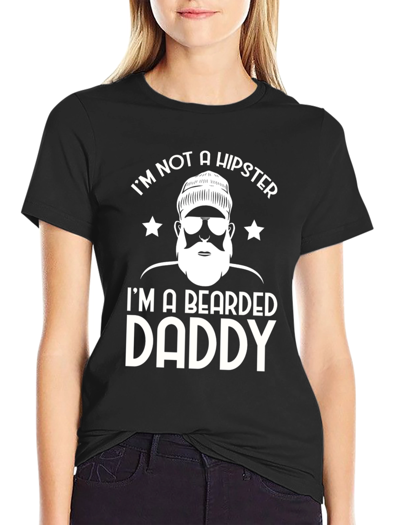 Black Bearded Daddy T-Shirt - Novelty Graphic Tee view 2