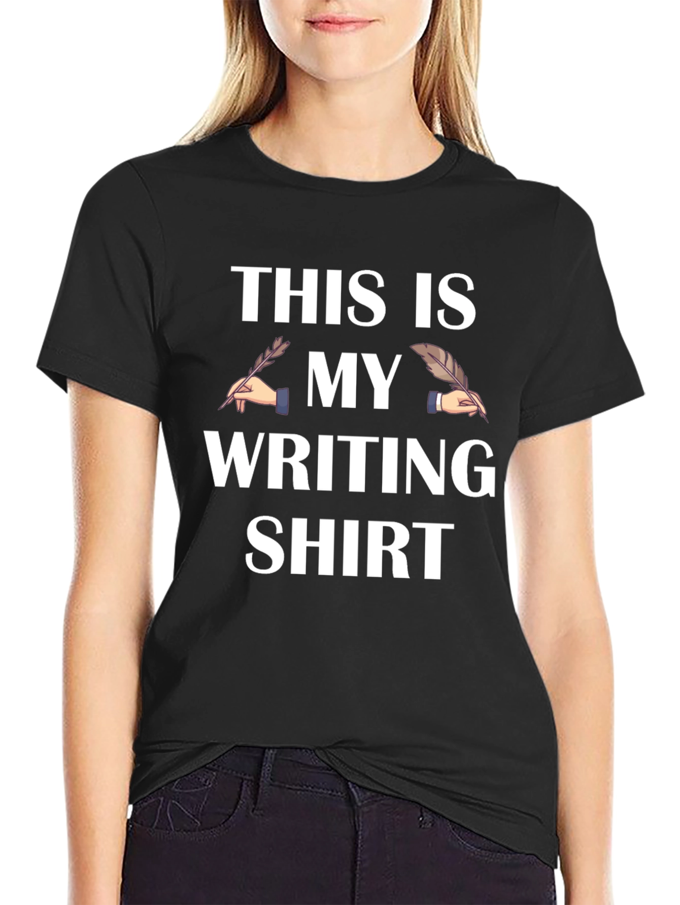Black This is My Writing Shirt - Funny Writer T-Shirt view 2