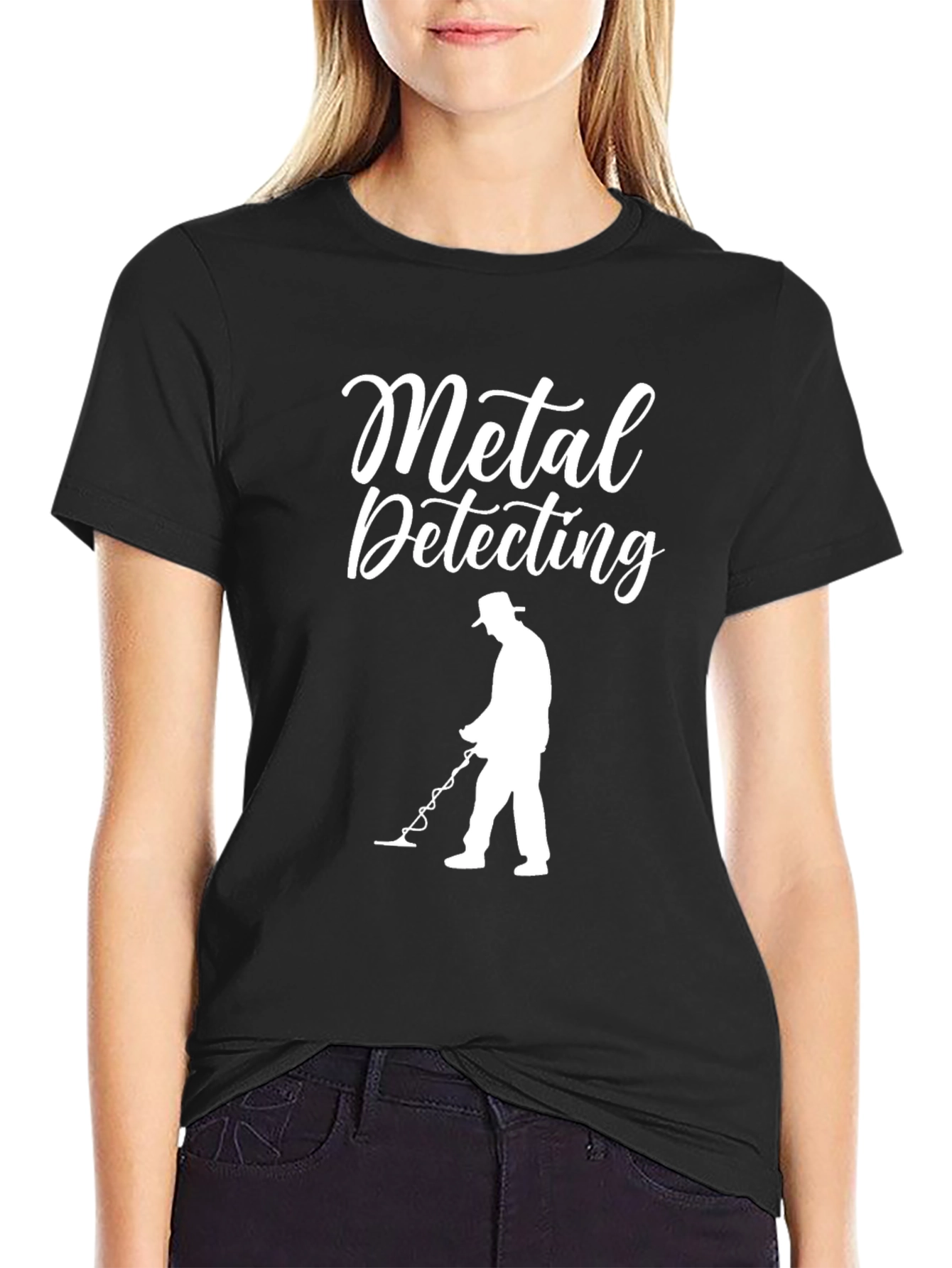 Black Metal Detecting Black T-Shirt view 2