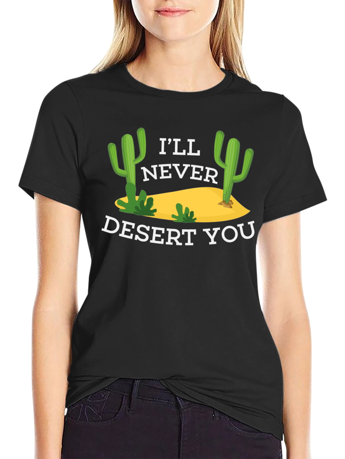 Black I'll Never Desert You Graphic Tee - Black view 2